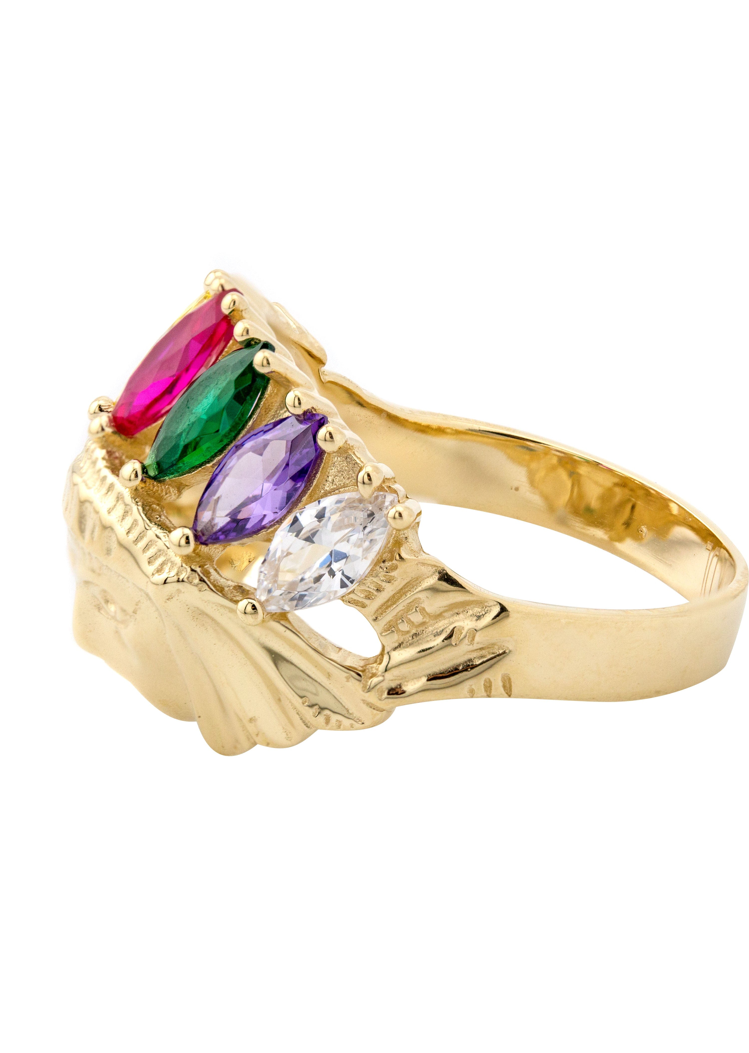 Manufacturer 1 10K Gold Indian Chief Ring For Men | 6 Grams