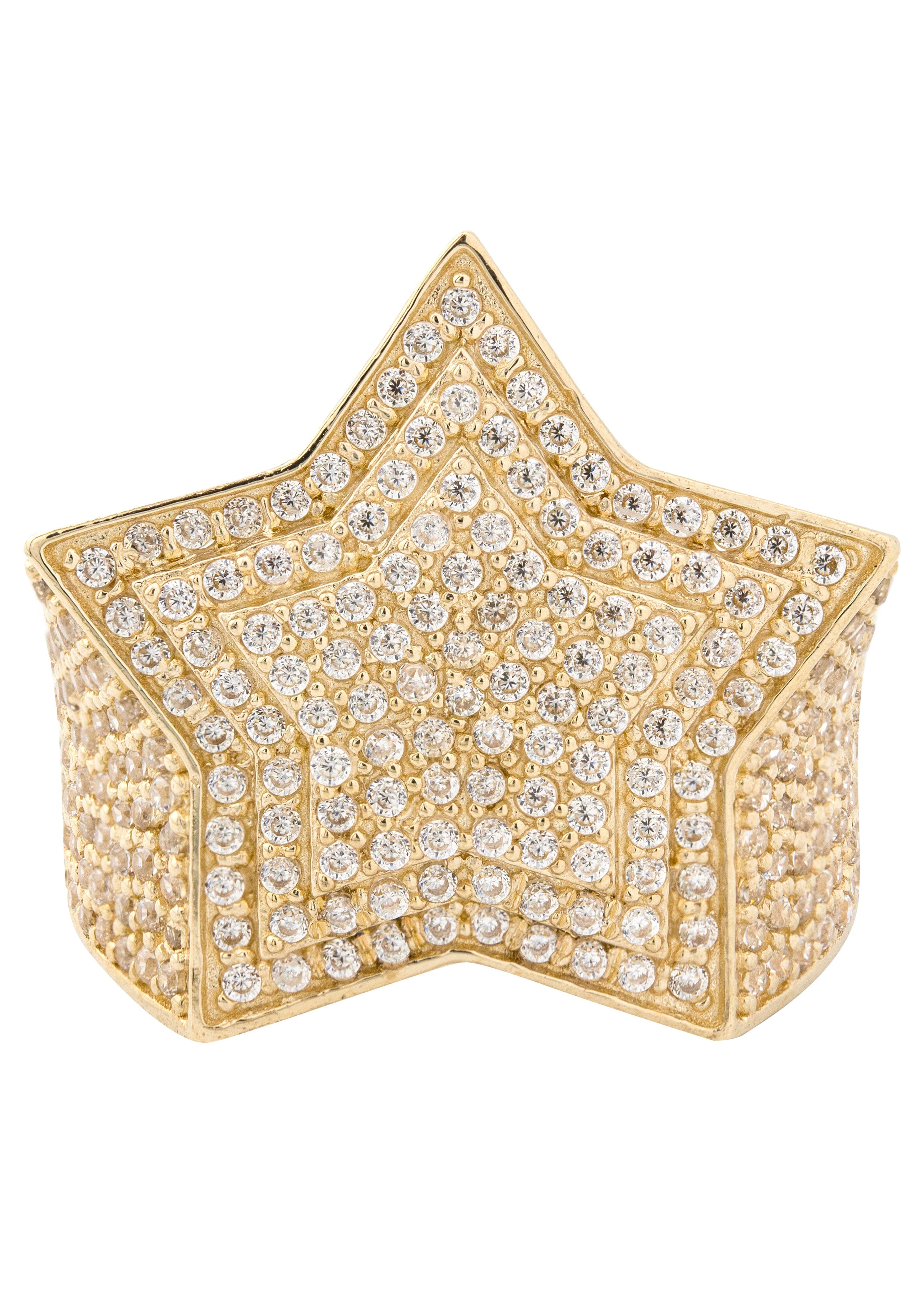 Manufacturer 1 10K Gold Cz Star Ring For Men | 10 Grams