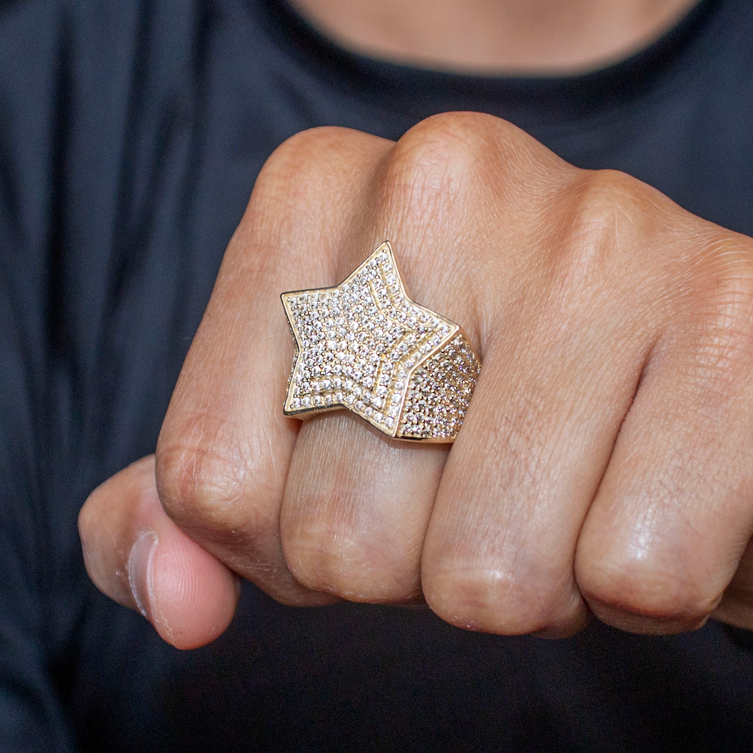 Manufacturer 1 10K Gold Cz Star Ring For Men | 10 Grams