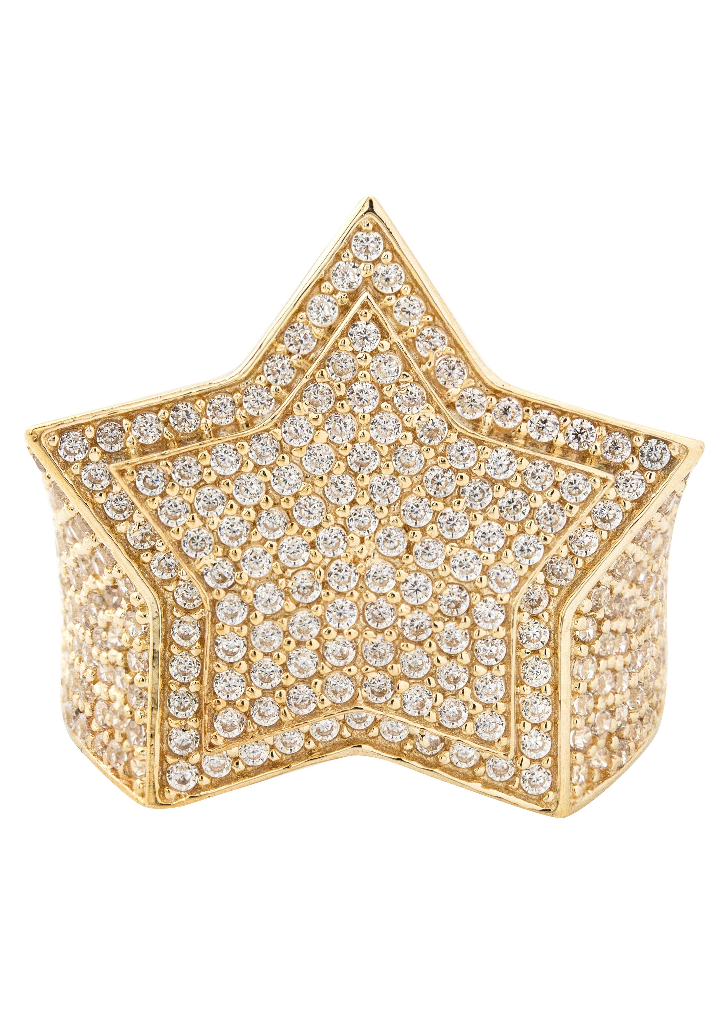 Manufacturer 1 10K Gold Cz Star Ring For Men | 8.4 Grams