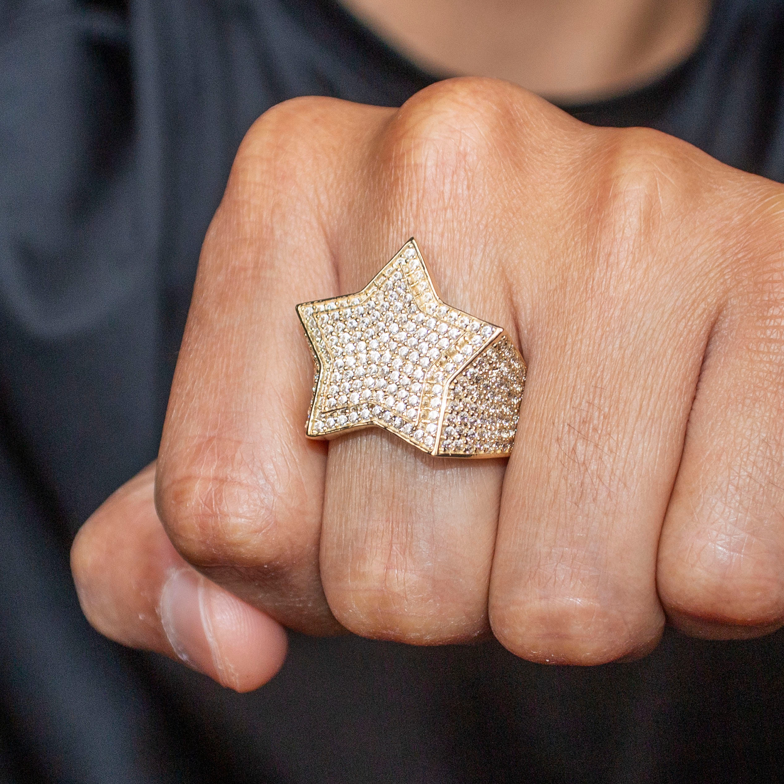 Manufacturer 1 10K Gold Cz Star Ring For Men | 8.4 Grams