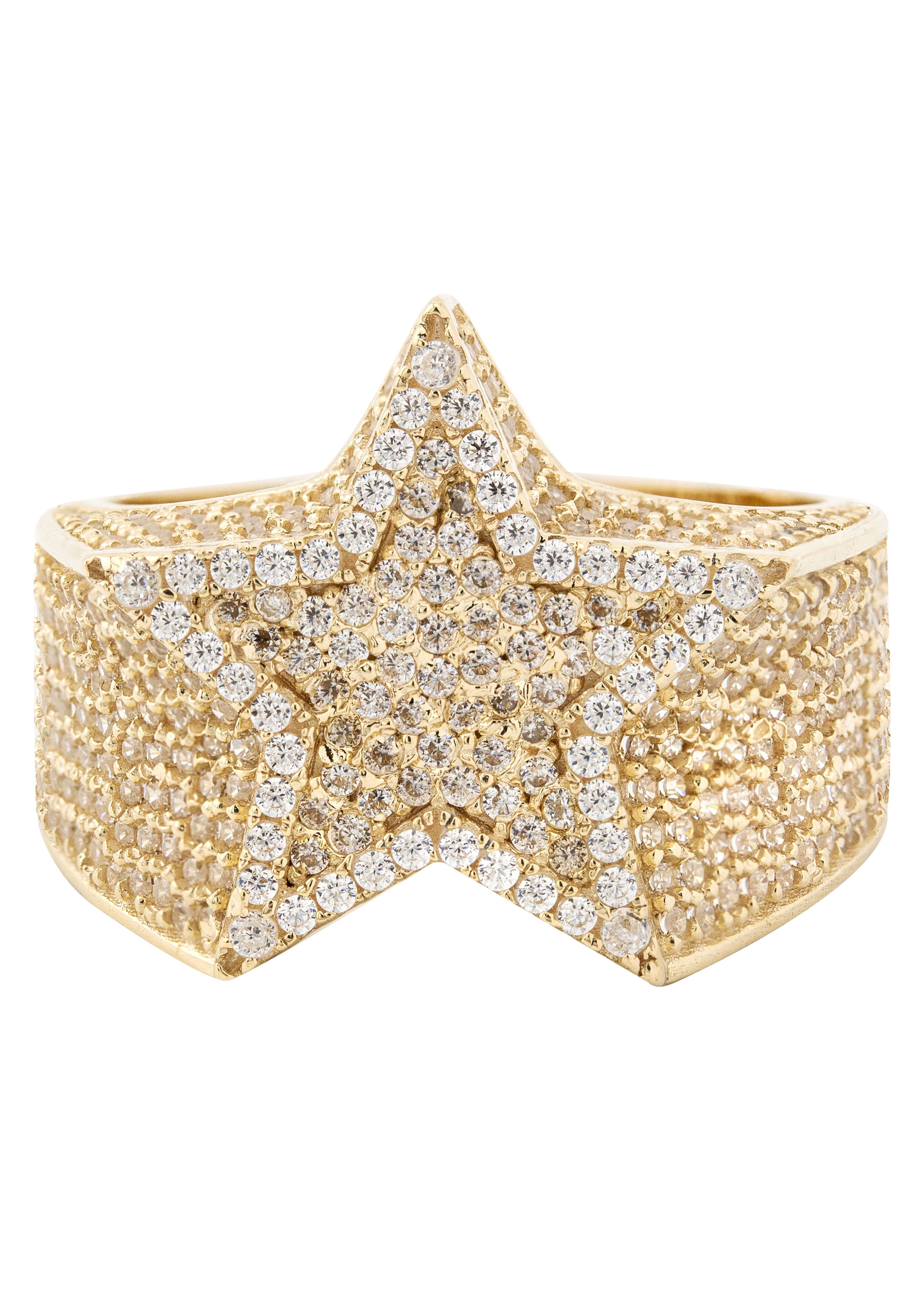 Manufacturer 1 10K Gold Cz Star Ring For Men | 8 Grams
