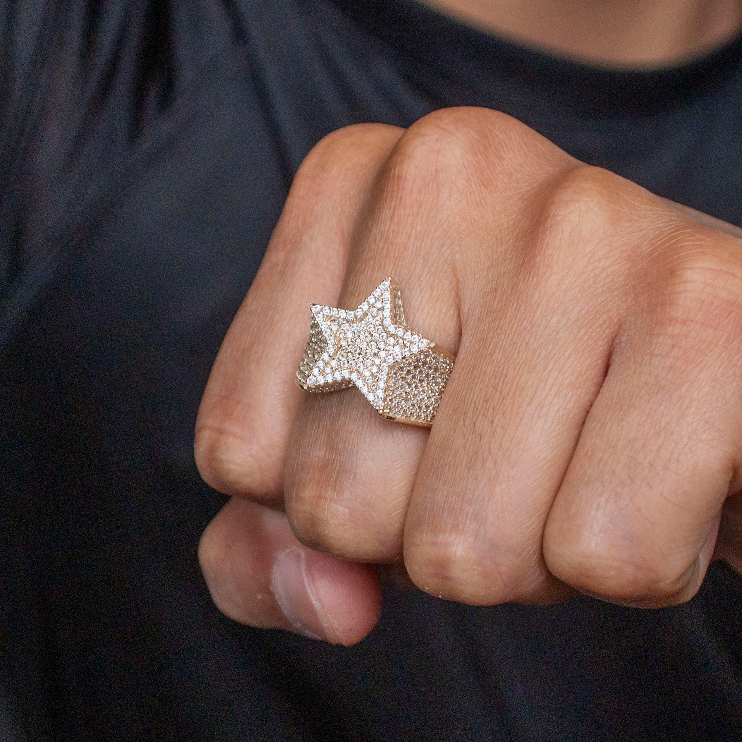 Manufacturer 1 10K Gold Cz Star Ring For Men | 8 Grams