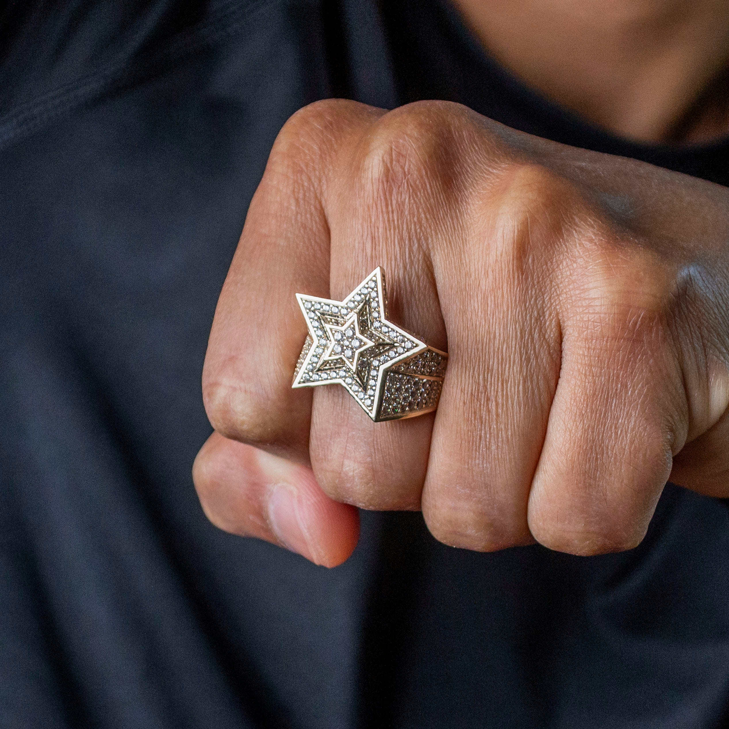 Manufacturer 1 10K Gold Cz Star Ring For Men | 6.4 Grams