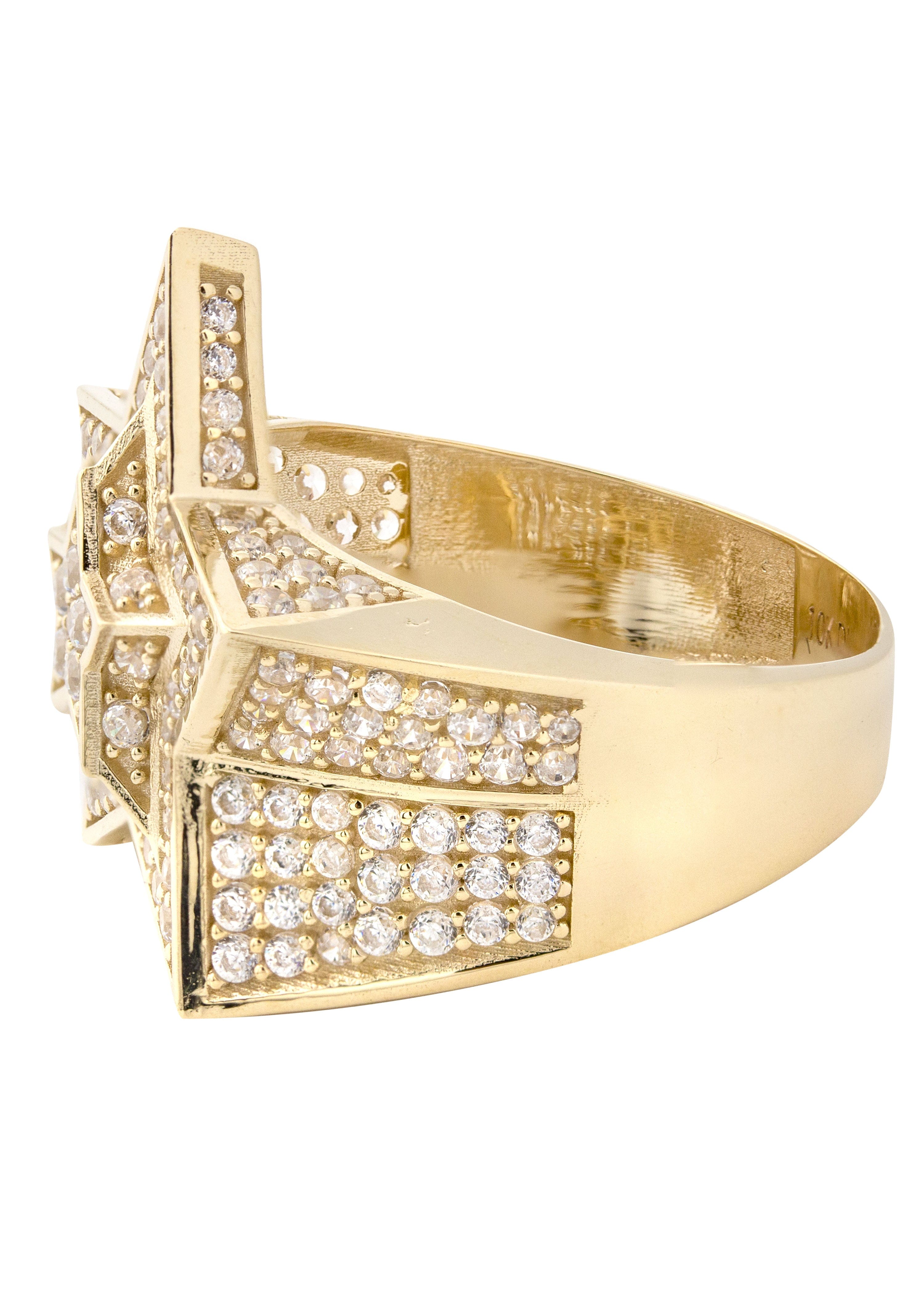 Manufacturer 1 10K Gold Cz Star Ring For Men | 6.4 Grams