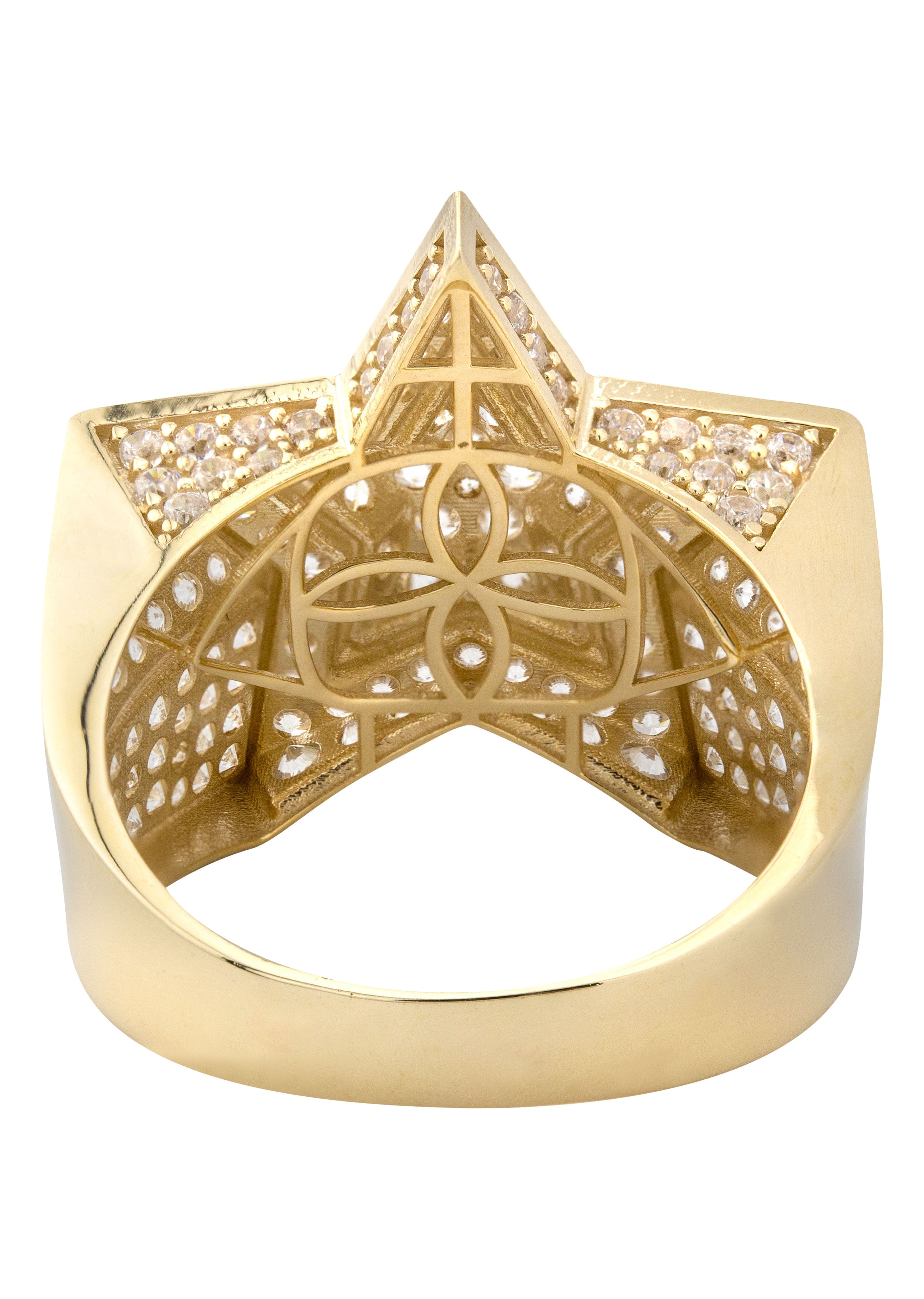 Manufacturer 1 10K Gold Cz Star Ring For Men | 6.4 Grams