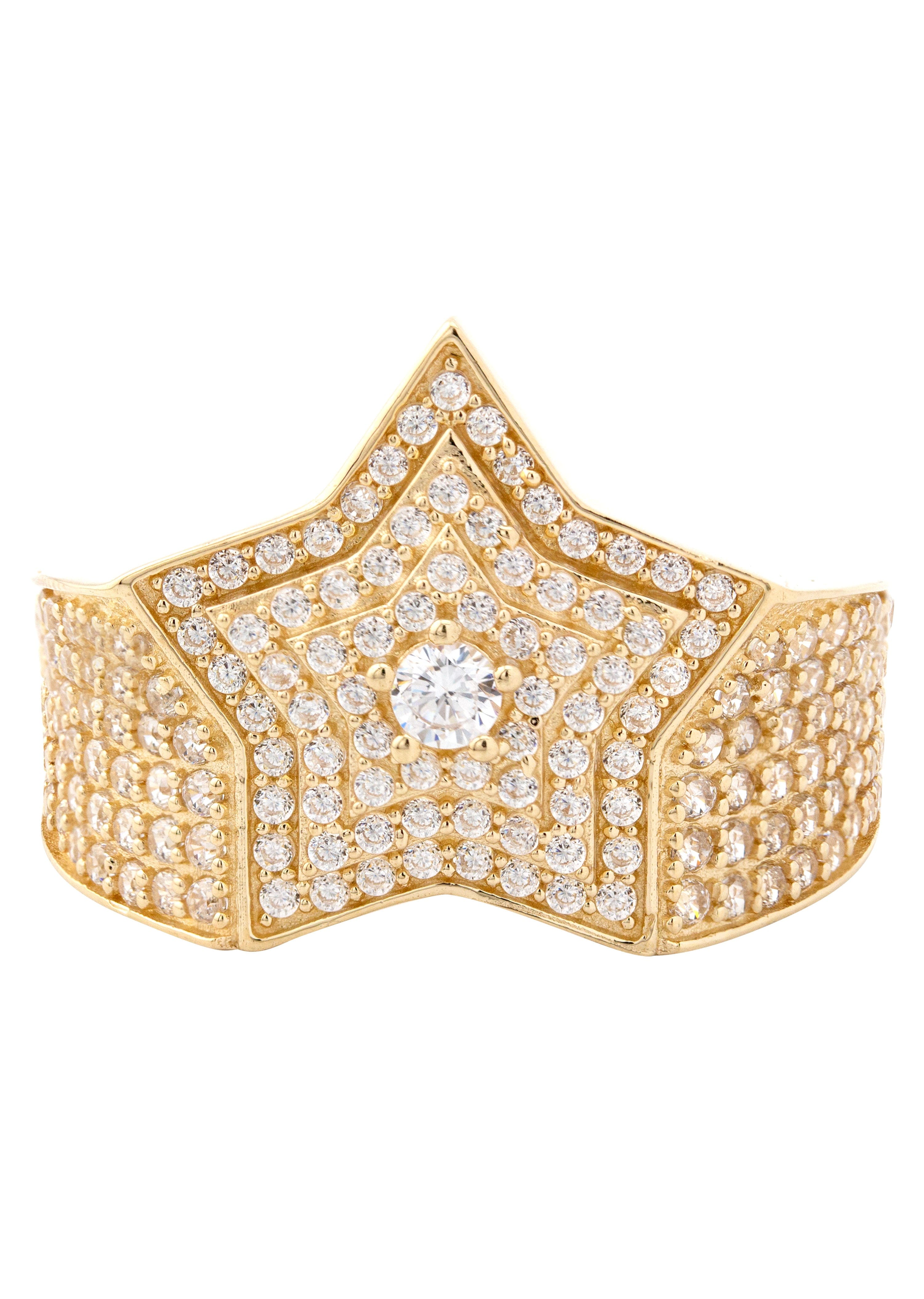 Manufacturer 1 10K Gold Cz Star Ring For Men | 6.6 Grams
