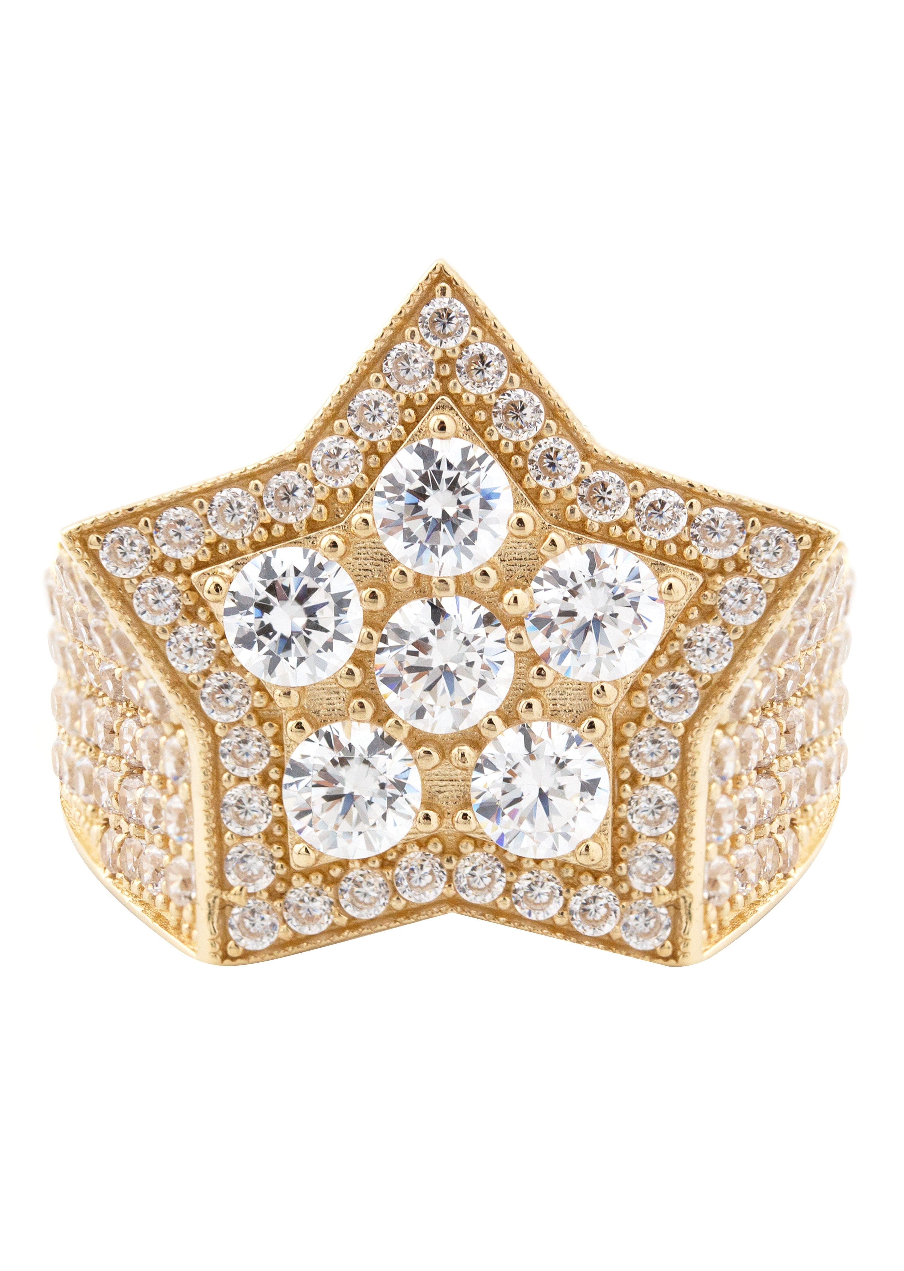 Manufacturer 1 10K Gold Cz Star Ring For Men | 7.5 Grams