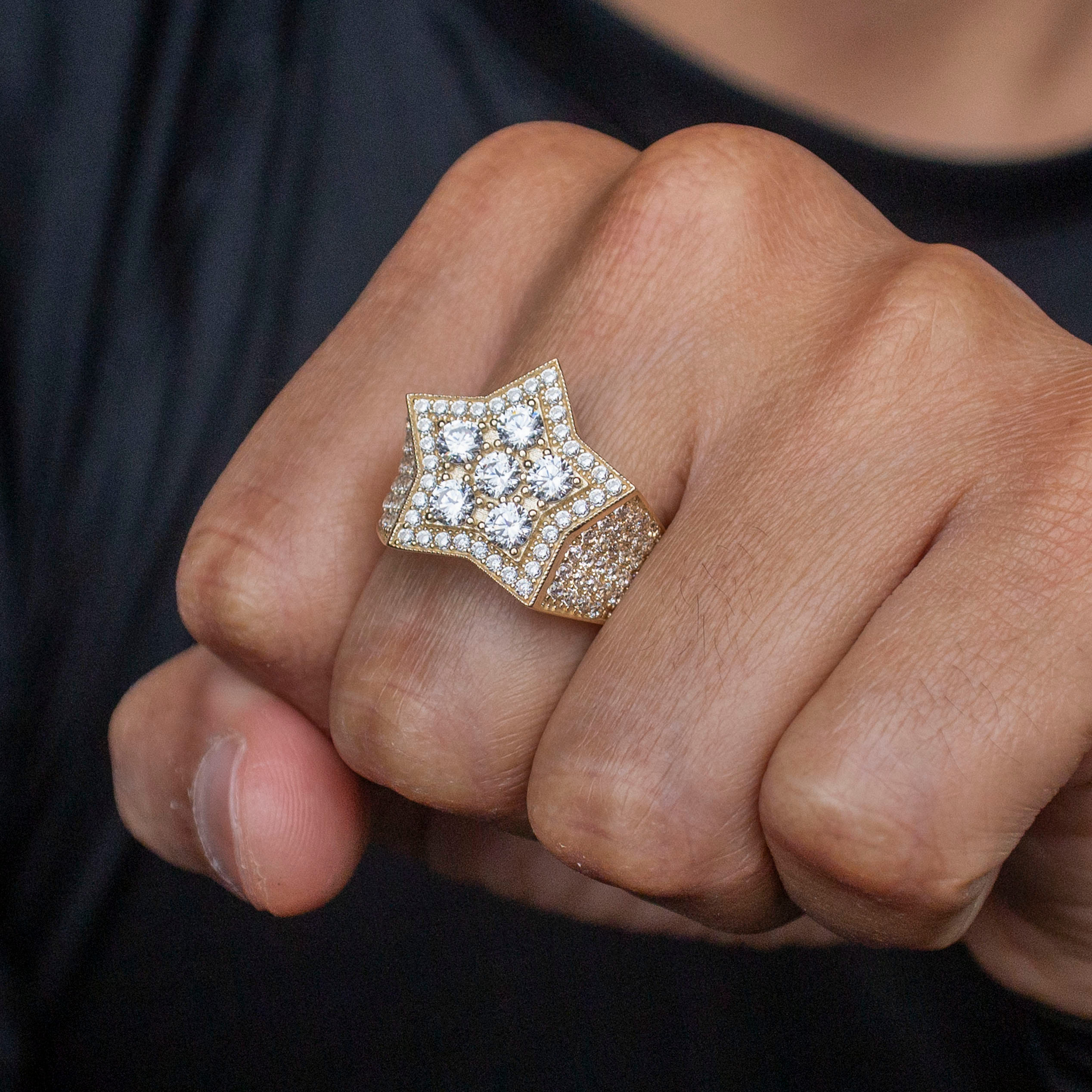 Manufacturer 1 10K Gold Cz Star Ring For Men | 7.5 Grams