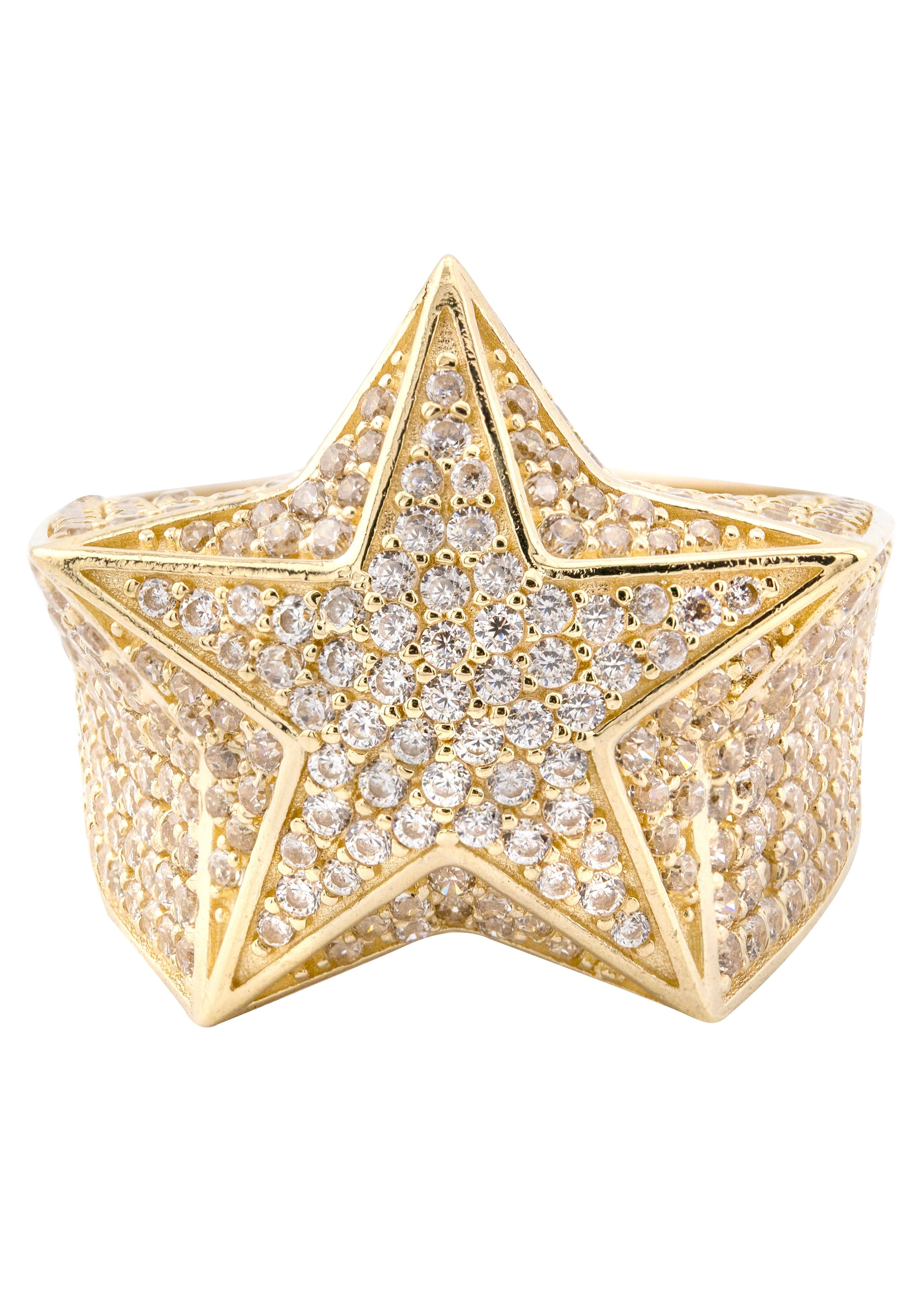 Manufacturer 1 10K Gold Cz Star Ring For Men | 9.3 Grams