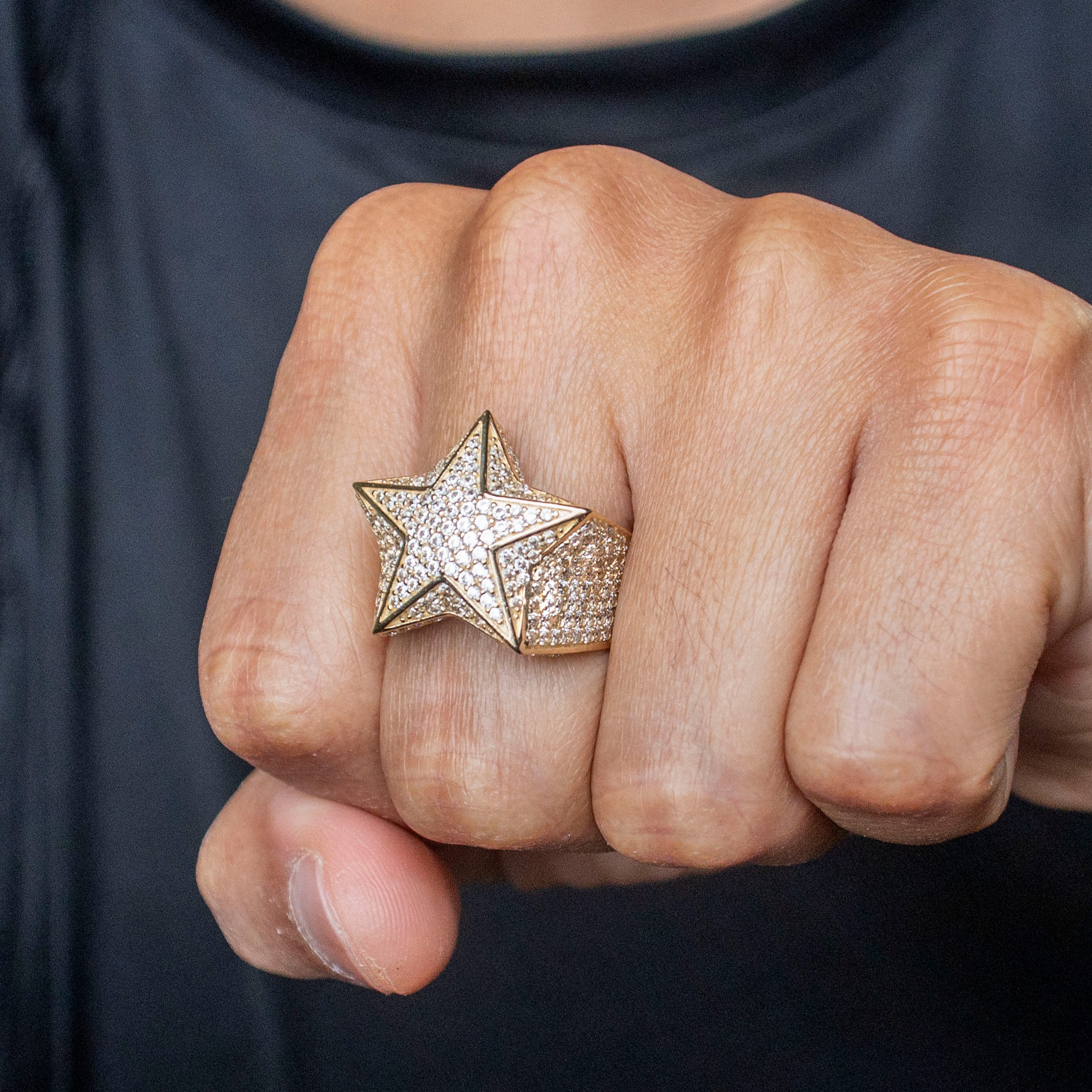 Manufacturer 1 10K Gold Cz Star Ring For Men | 9.3 Grams