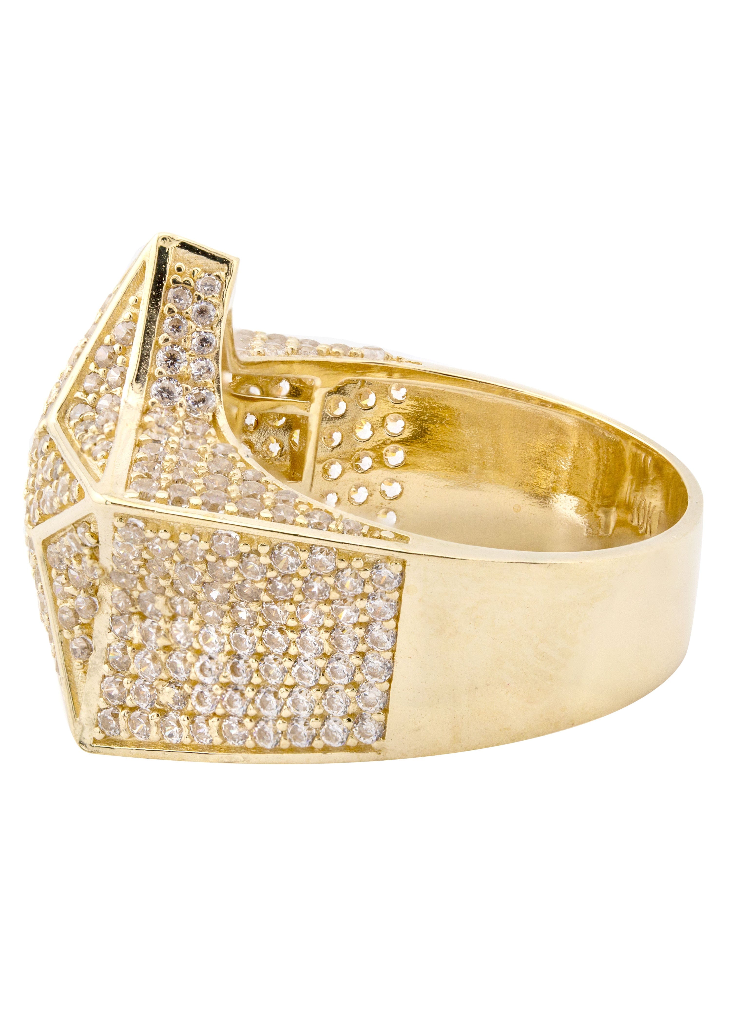 Manufacturer 1 10K Gold Cz Star Ring For Men | 9.3 Grams
