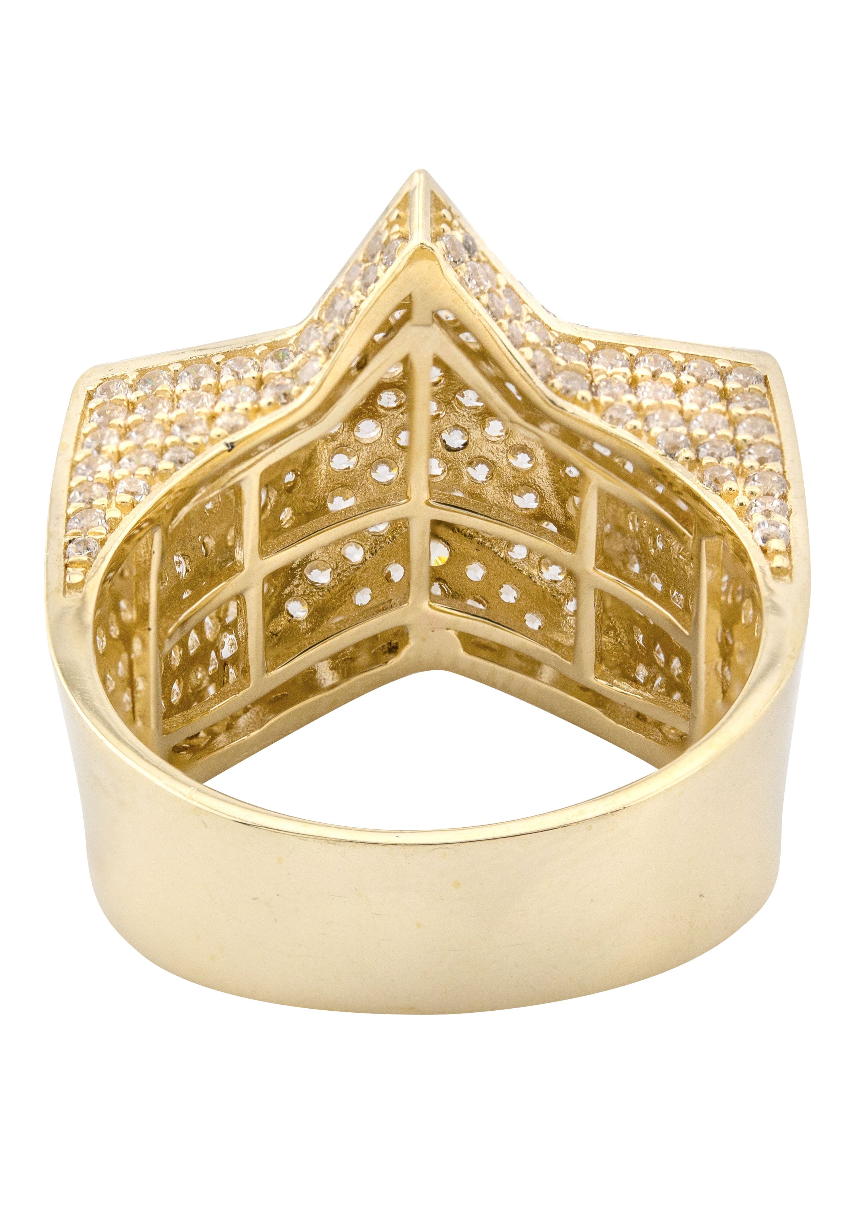 Manufacturer 1 10K Gold Cz Star Ring For Men | 9.3 Grams