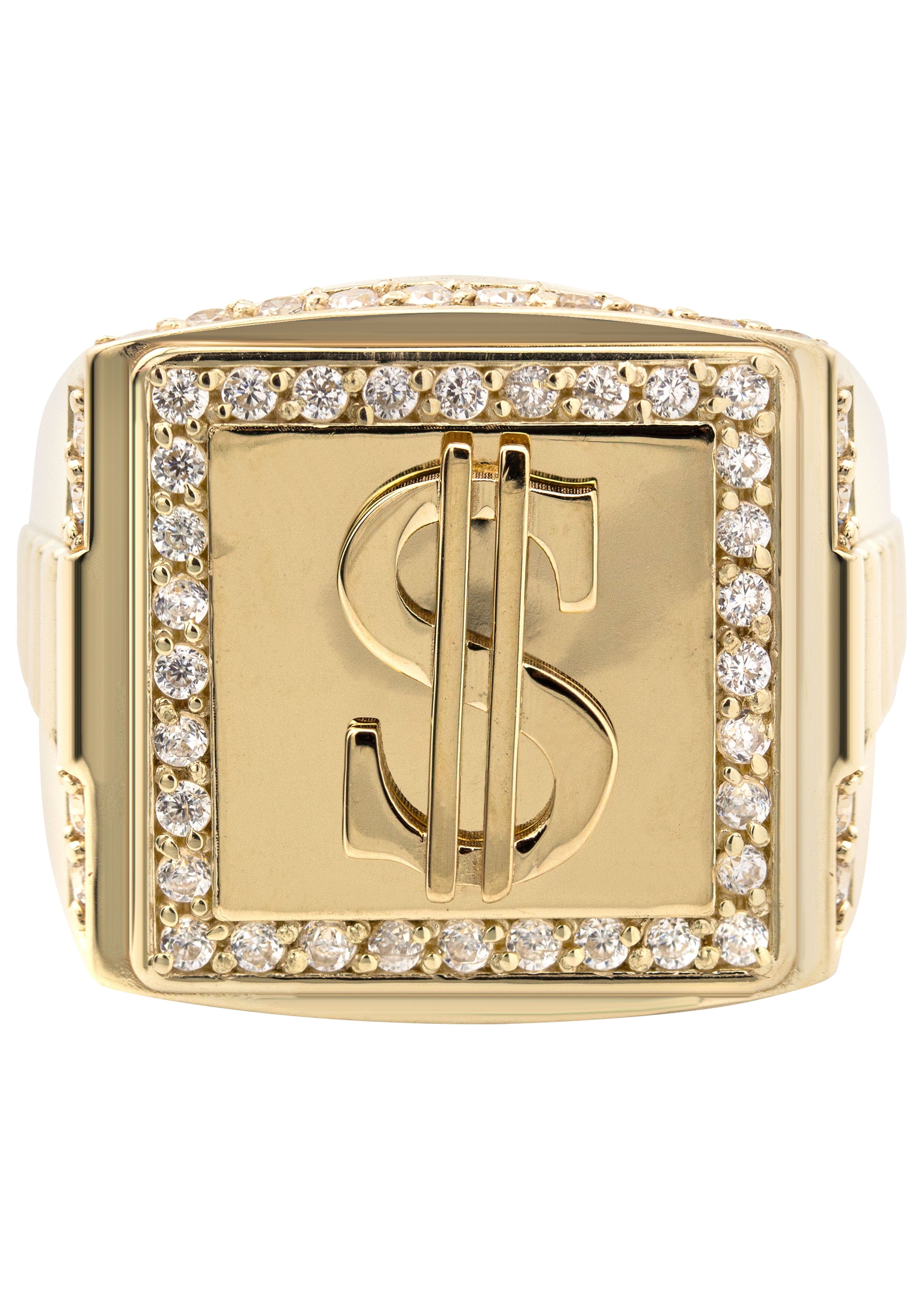 Manufacturer 1 10K Gold Cz Money Sign Ring For Men | 6 Grams