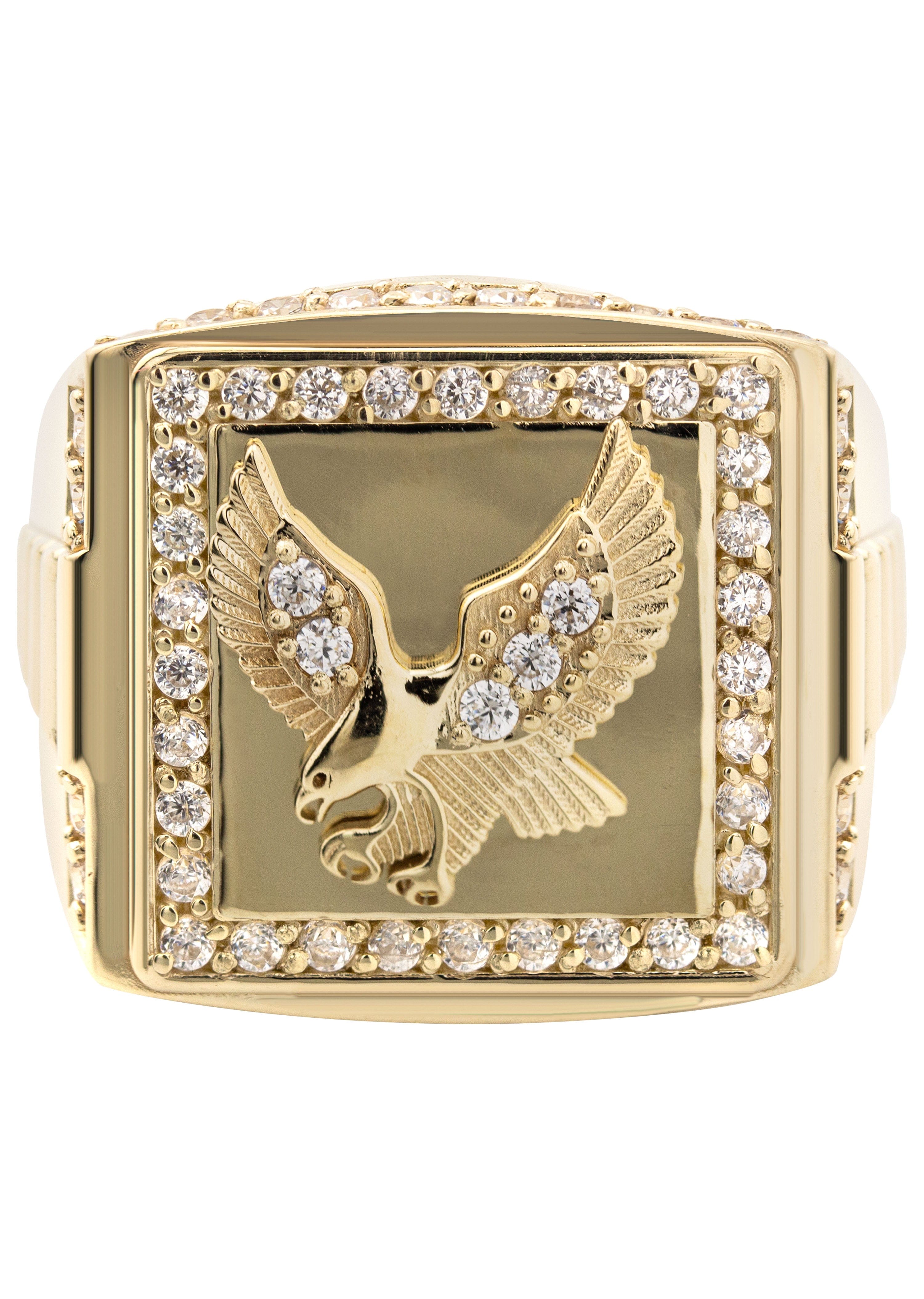 Manufacturer 1 10K Gold Cz Eagle Ring For Men | 6 Grams