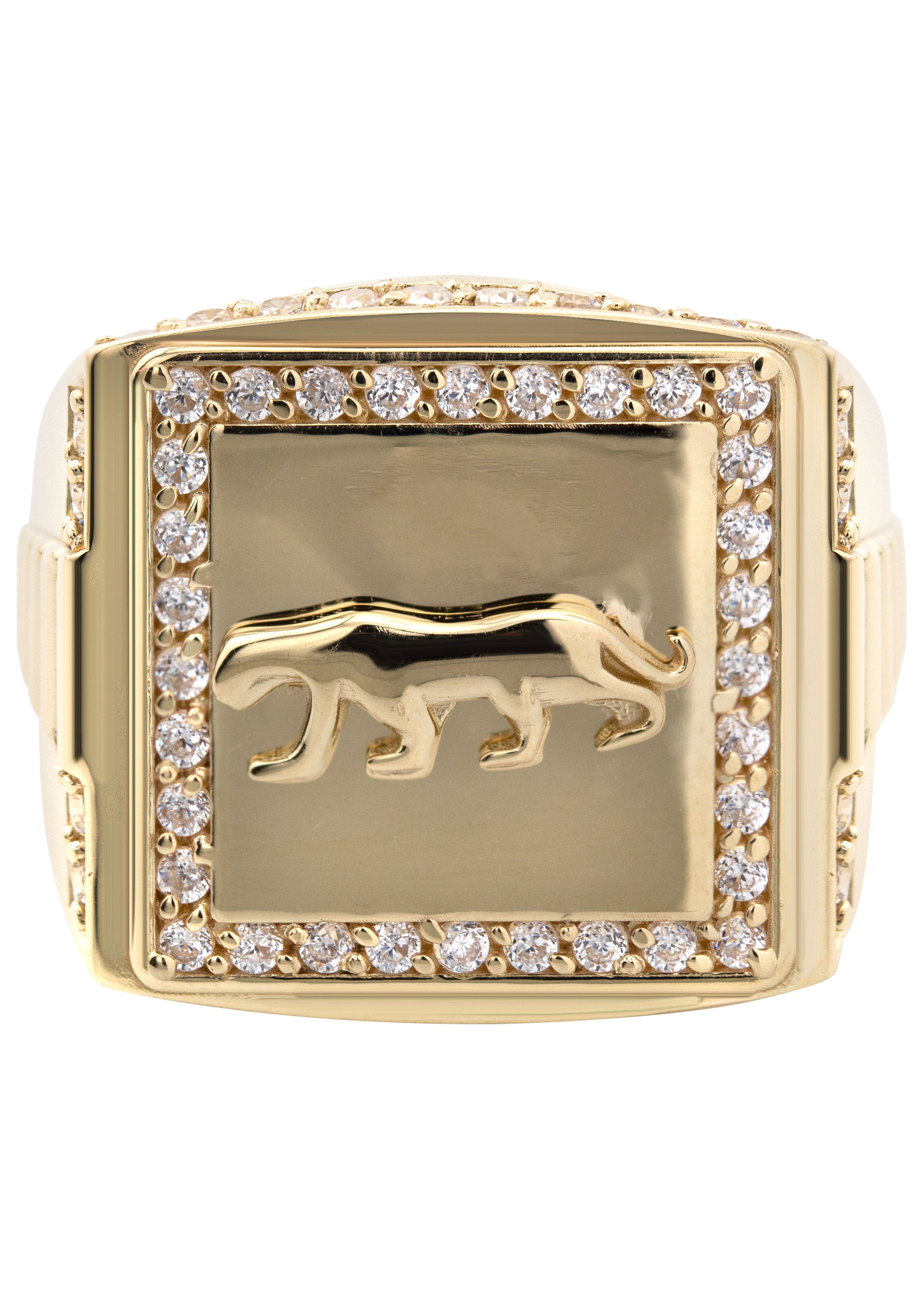 Manufacturer 1 10K Gold Cz Tiger Ring For Men | 6 Grams