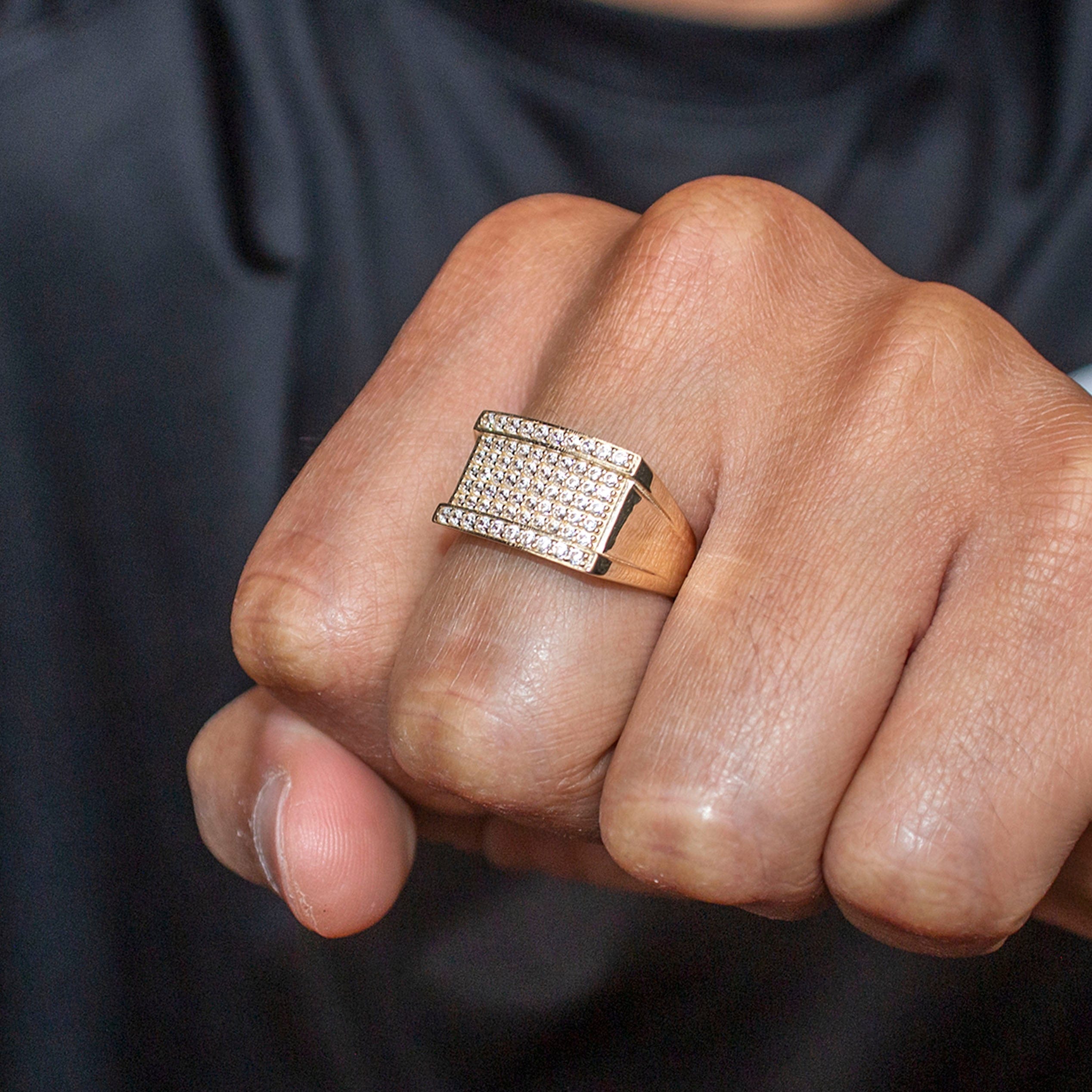 Manufacturer 1 10K Gold Cz Pinky Ring For Men | 5 Grams