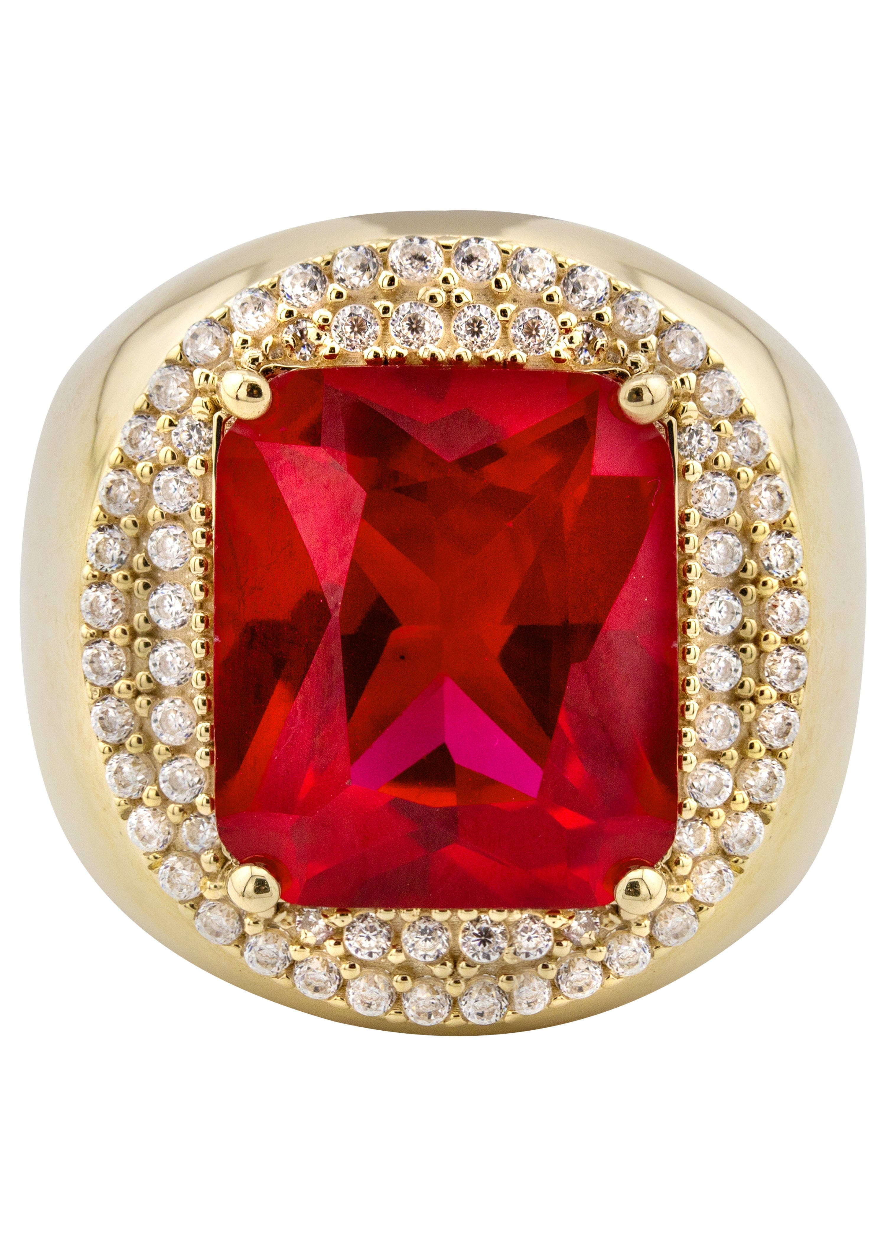 Manufacturer 1 10K Gold Cz Ruby Ring For Men | 7.3 Grams