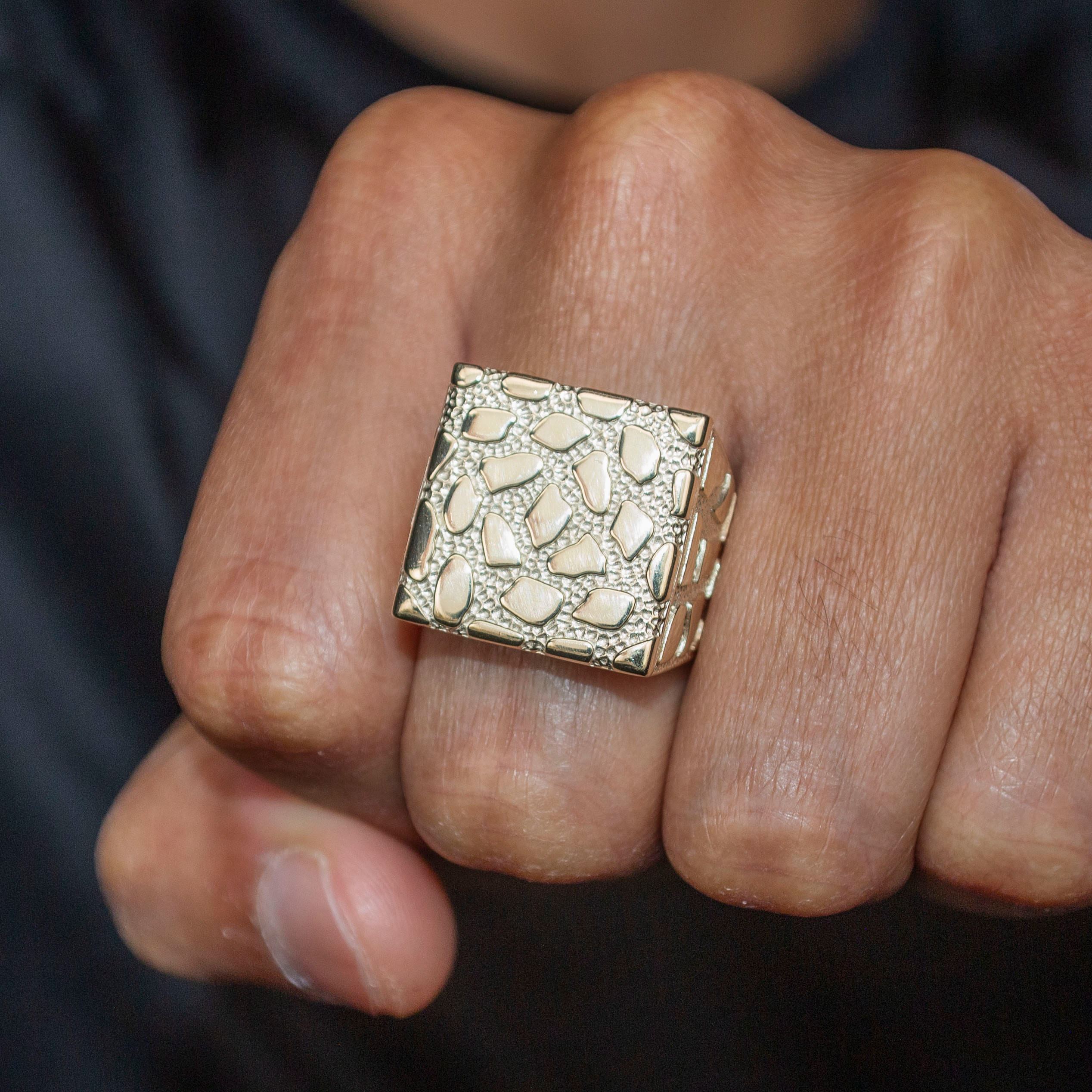 Manufacturer 1 10K Gold Nugget Ring For Men | 5.2 Grams