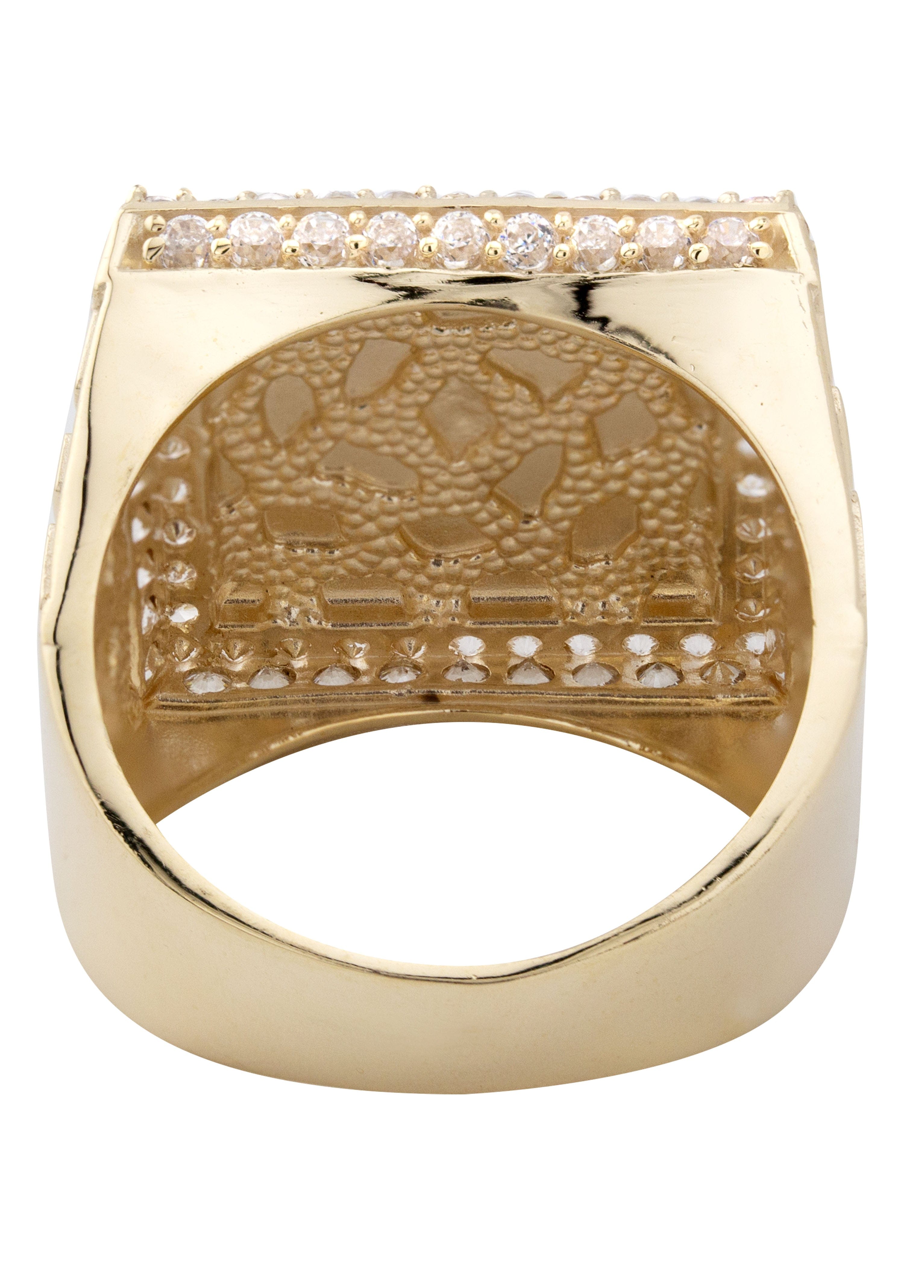 Manufacturer 1 10K Gold Cz Nugget Ring For Men | 6 Grams