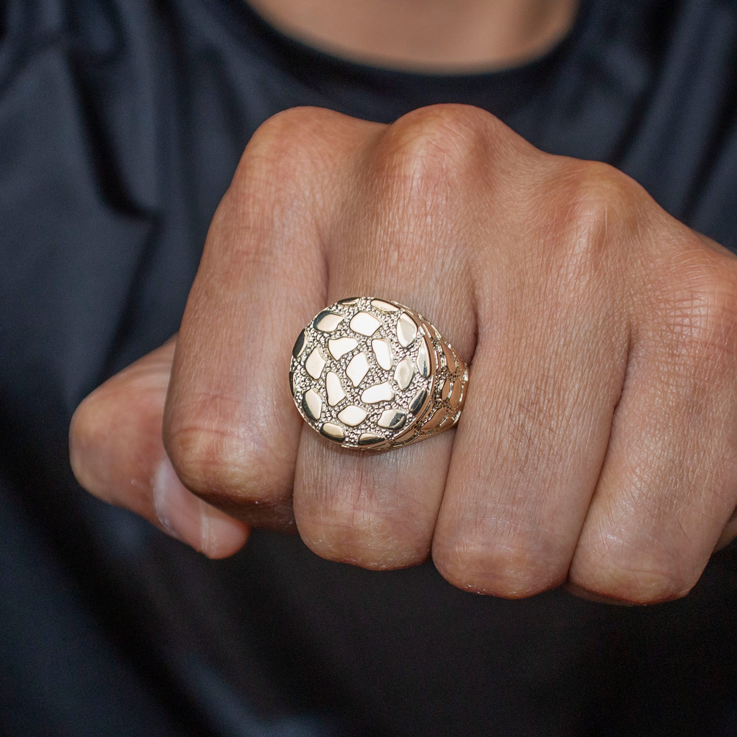 Manufacturer 1 10K Gold Nugget Ring For Men | 4.4 Grams