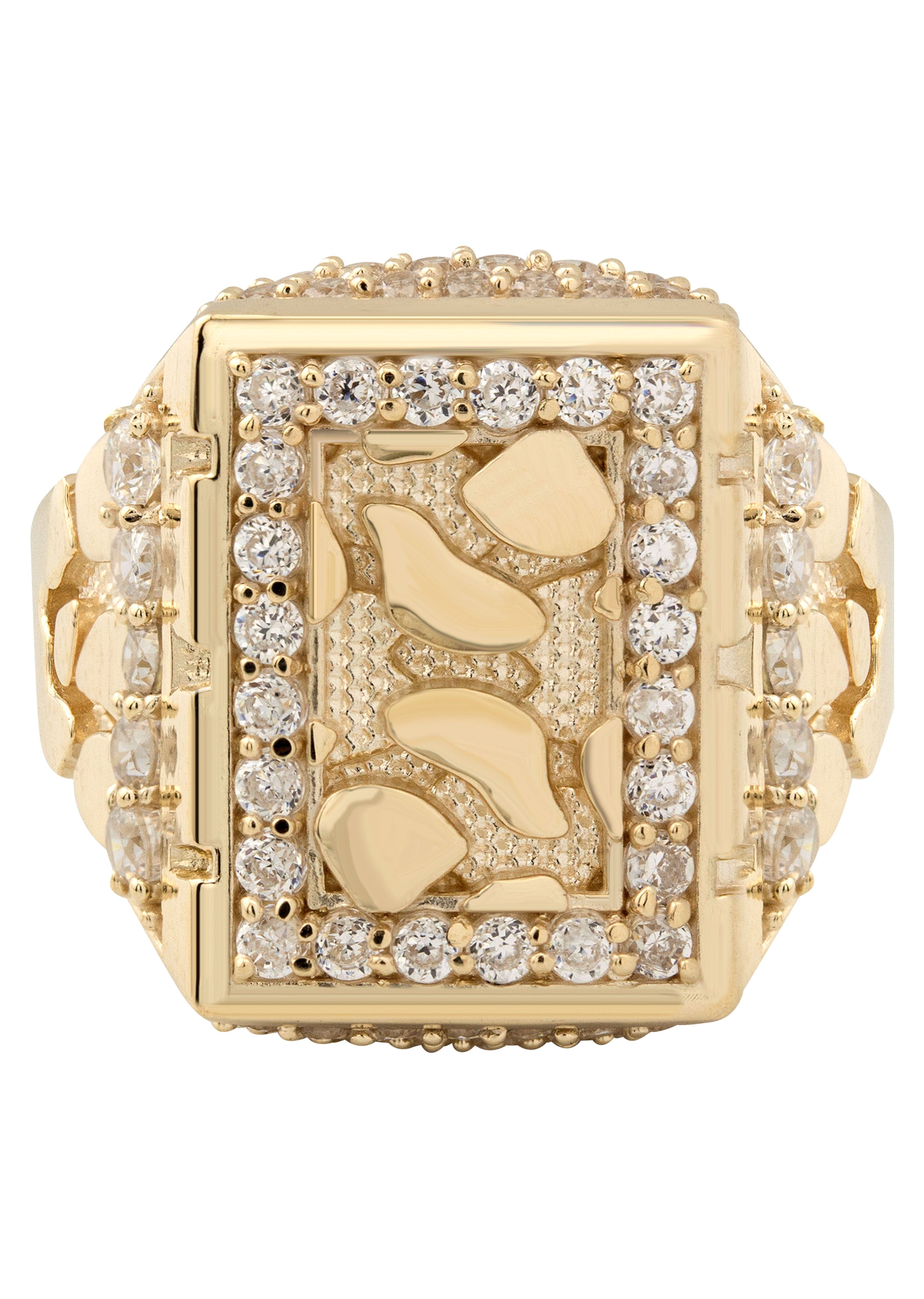 Manufacturer 1 10K Gold Cz Nugget Ring For Men | 4.7 Grams