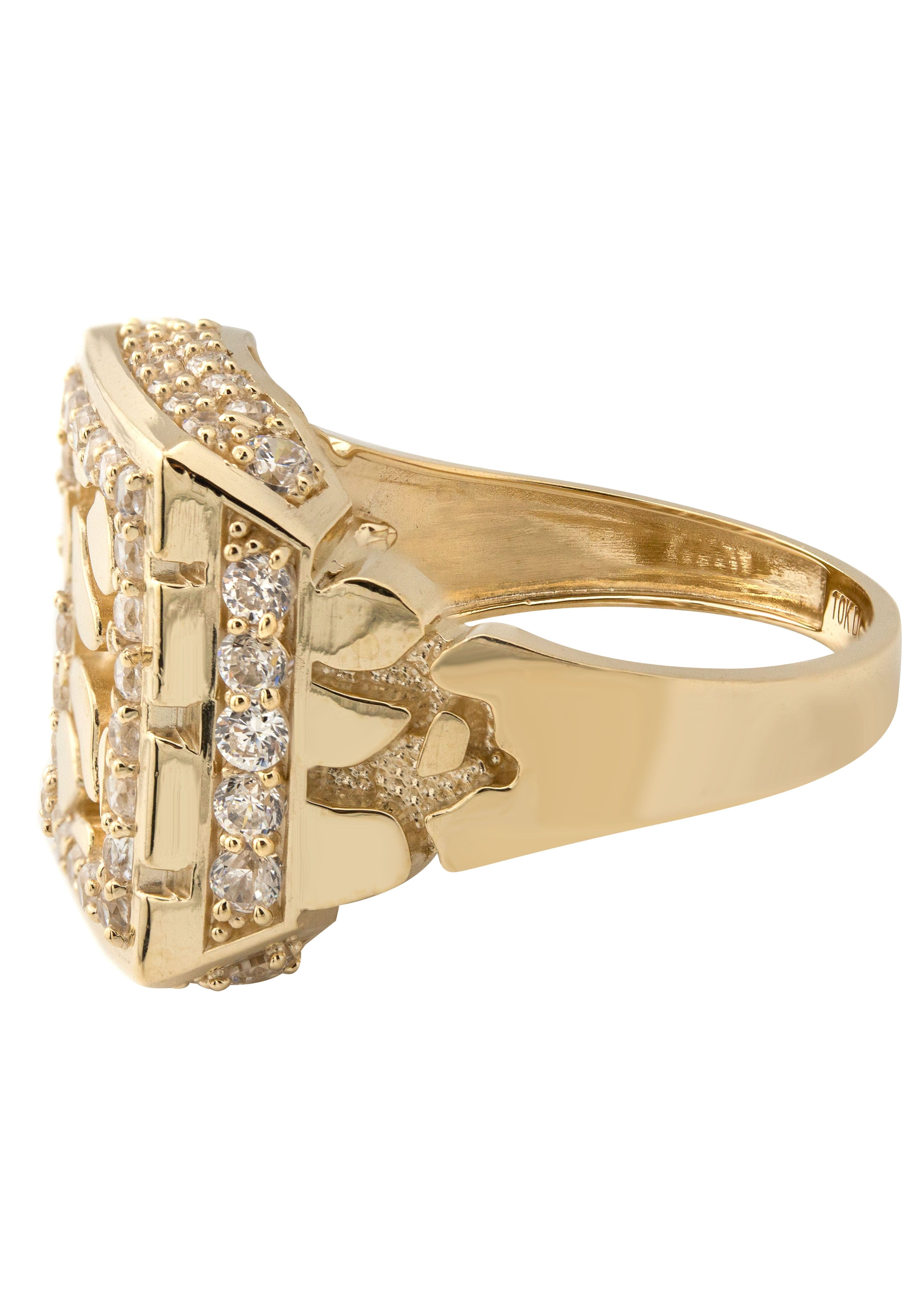 Manufacturer 1 10K Gold Cz Nugget Ring For Men | 4.7 Grams