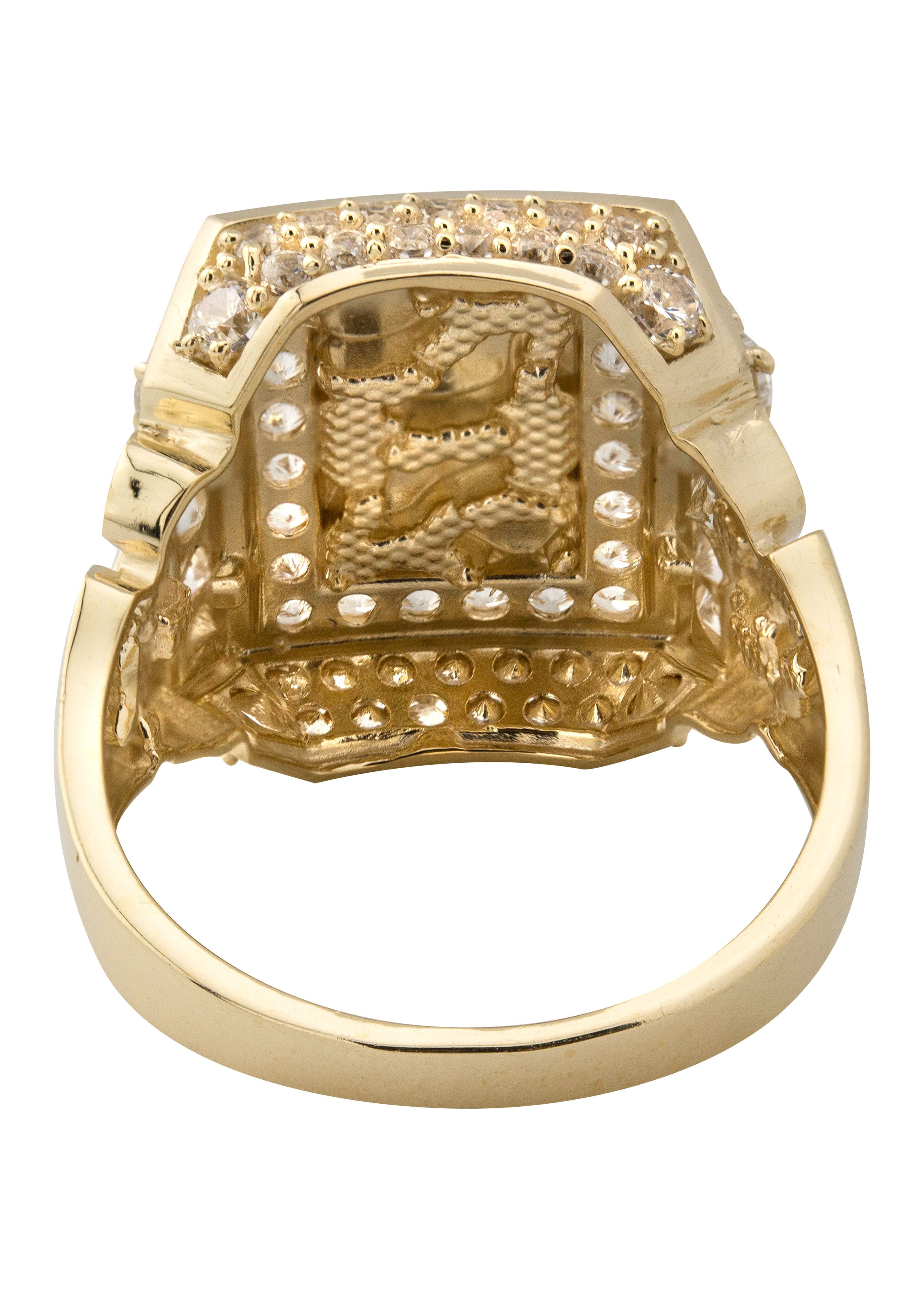 Manufacturer 1 10K Gold Cz Nugget Ring For Men | 4.7 Grams