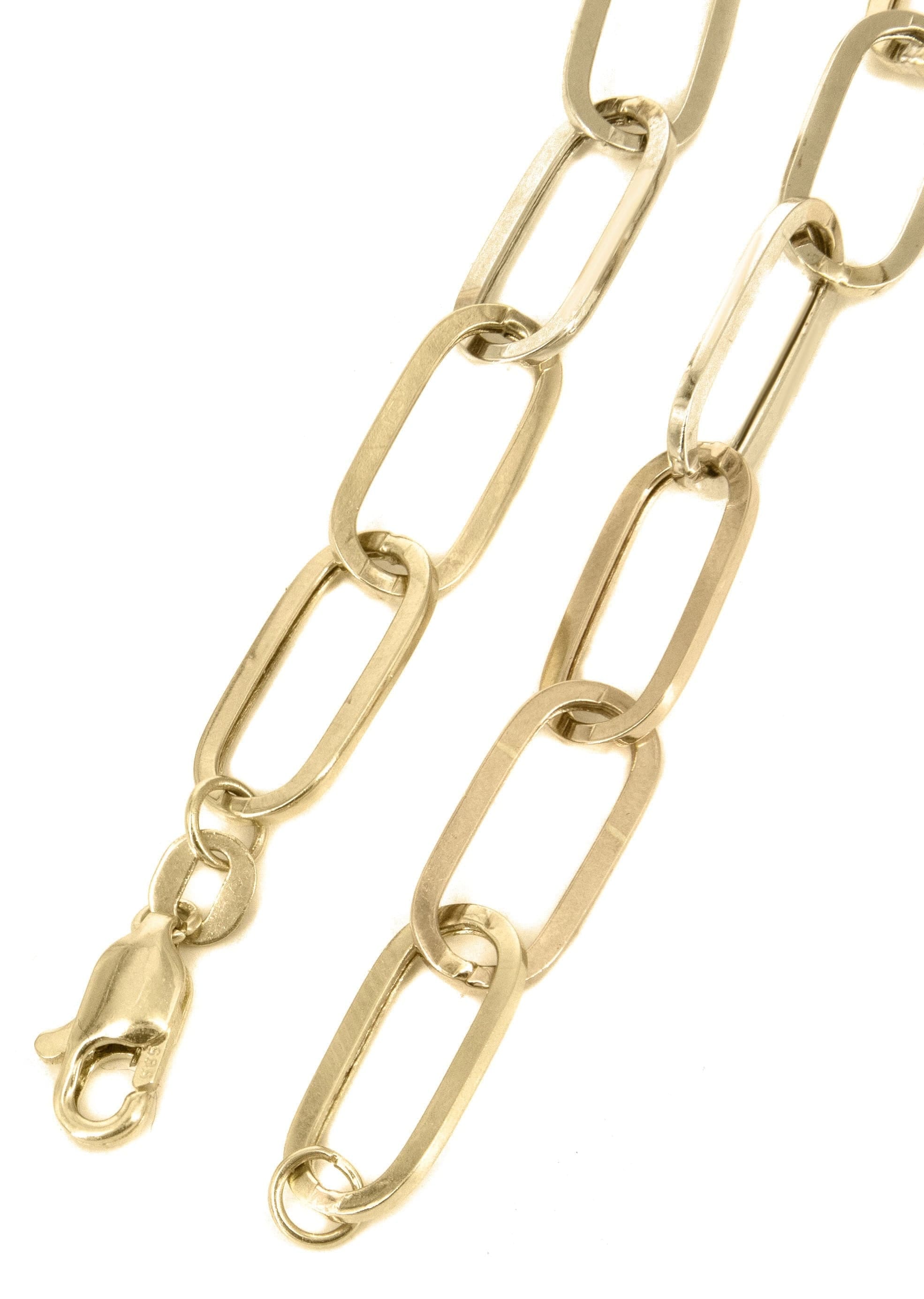 Manufacturer 41 Semi Solid Paper Clip Yellow Gold Chain 10K & 14K
