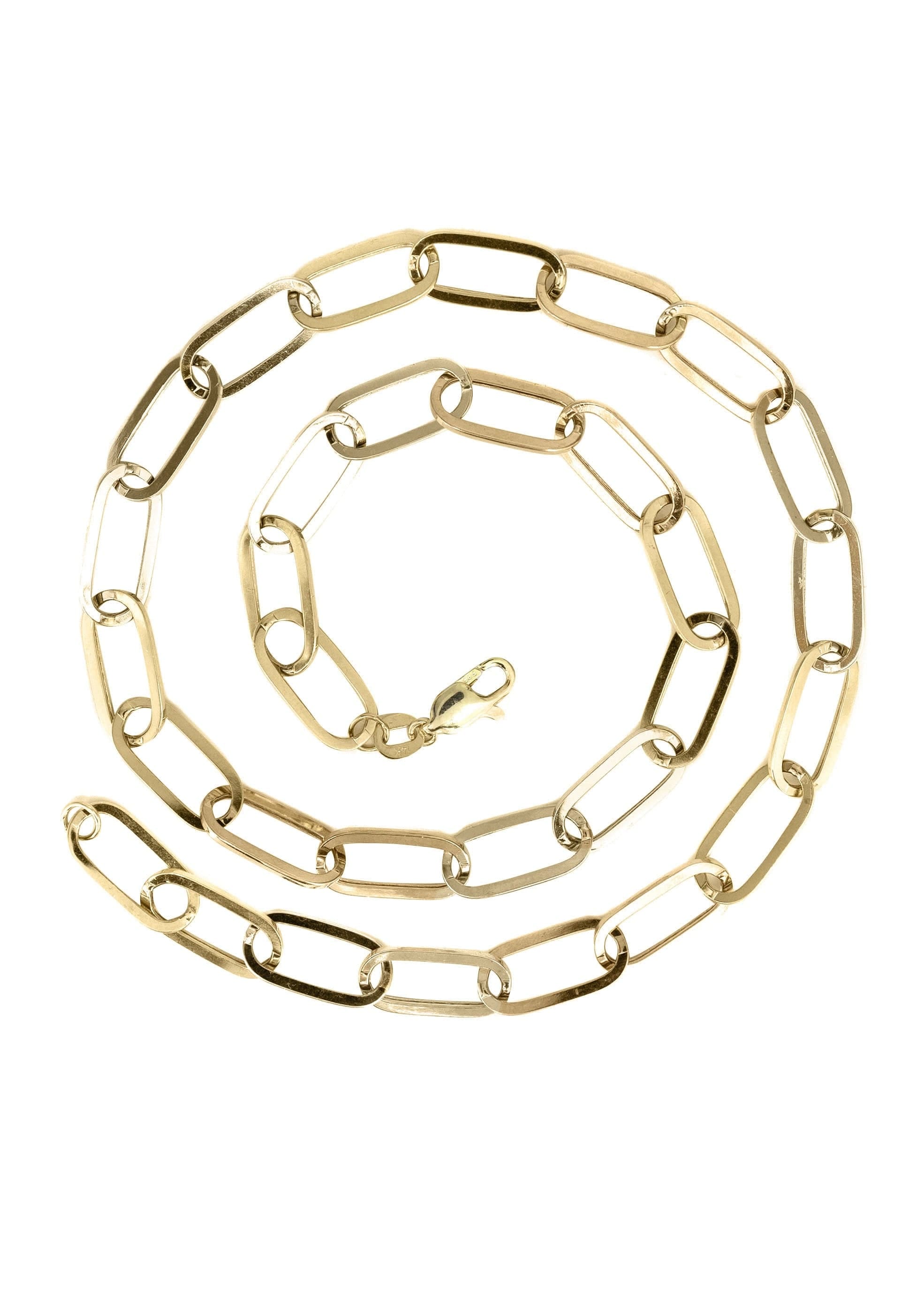 Manufacturer 41 Semi Solid Paper Clip Yellow Gold Chain 10K & 14K