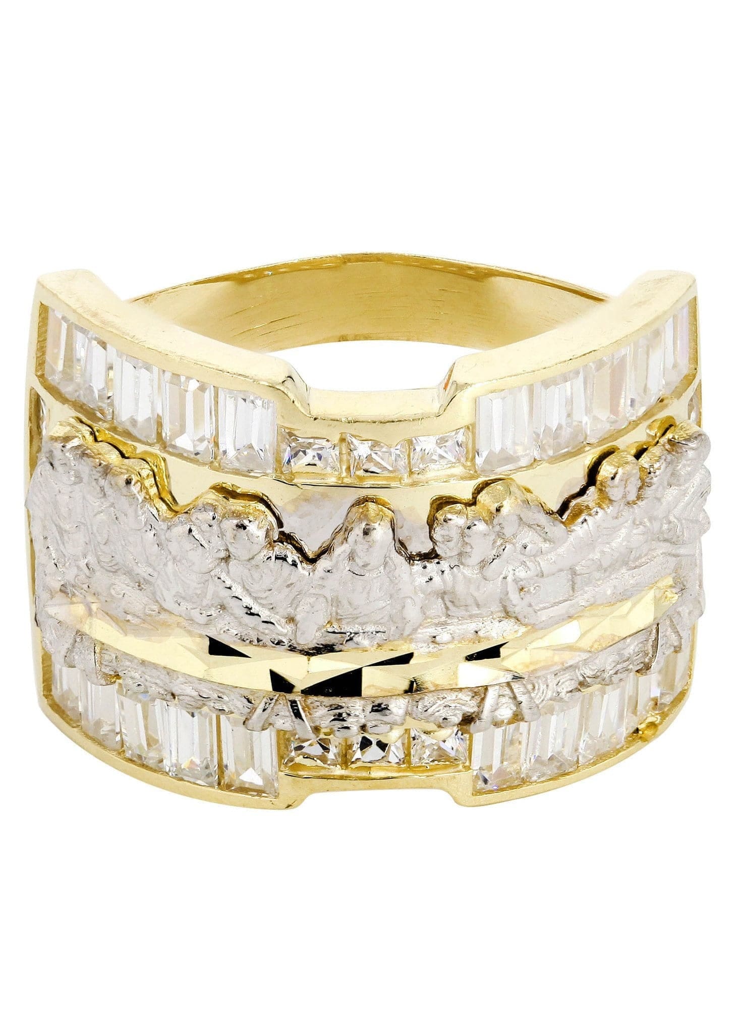 Manufacturer 3 Last Supper 10K Gold Mens Ring | 8.4 Grams