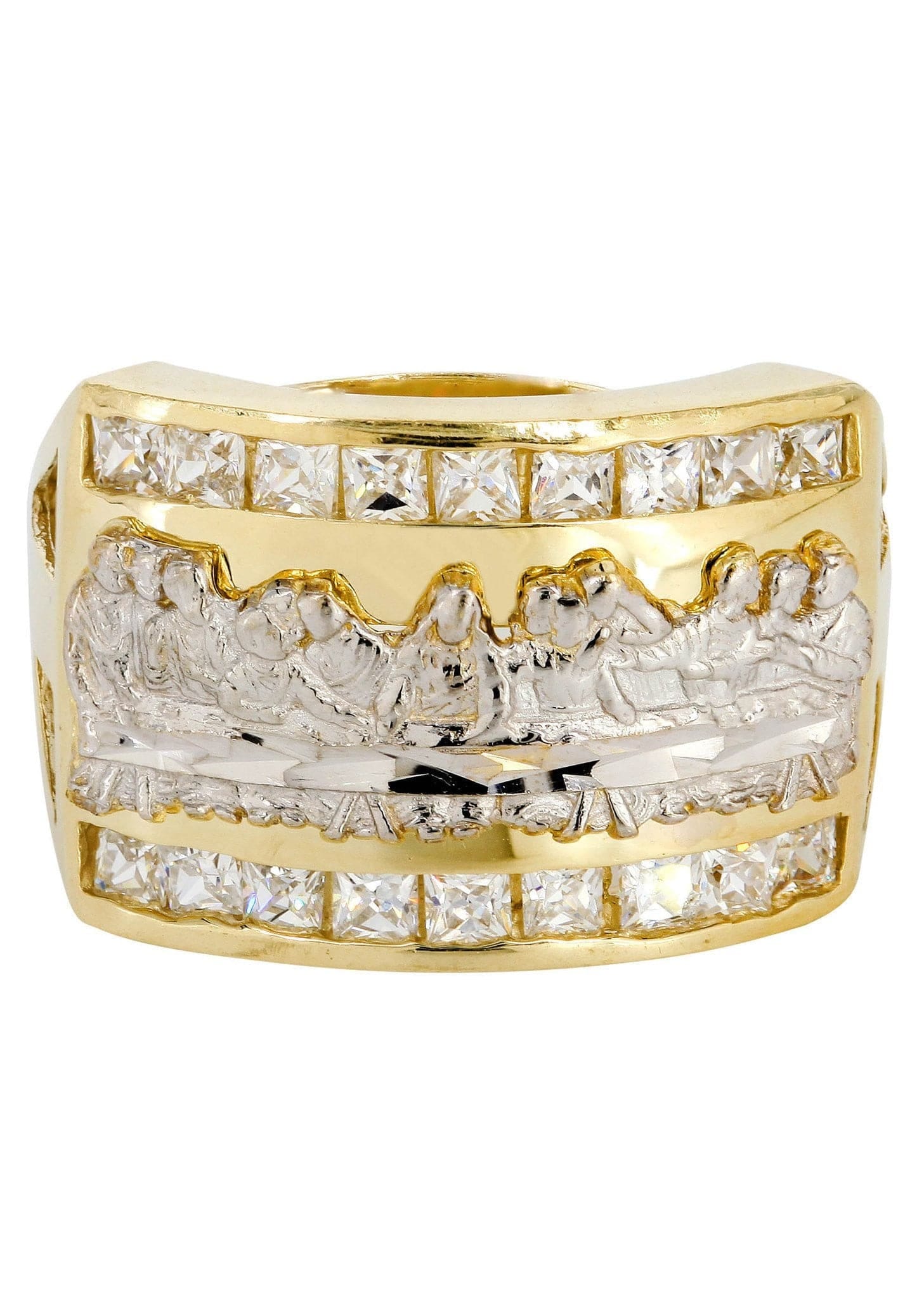 Manufacturer 3 Last Supper 10K Gold Mens Ring | 6.4 Grams
