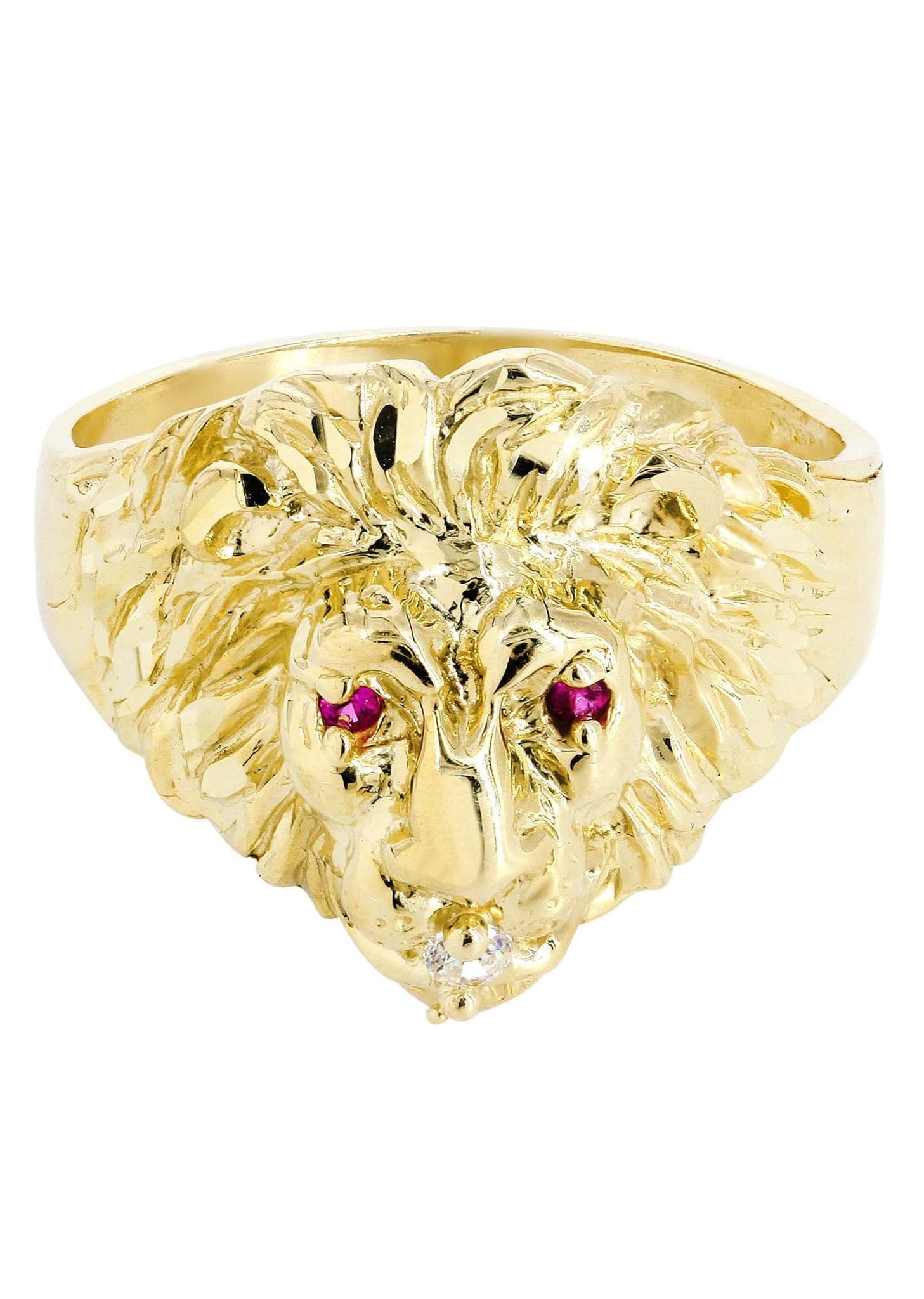Manufacturer 3 Lion & Ruby 10K Gold Mens Ring | 5.8 Grams