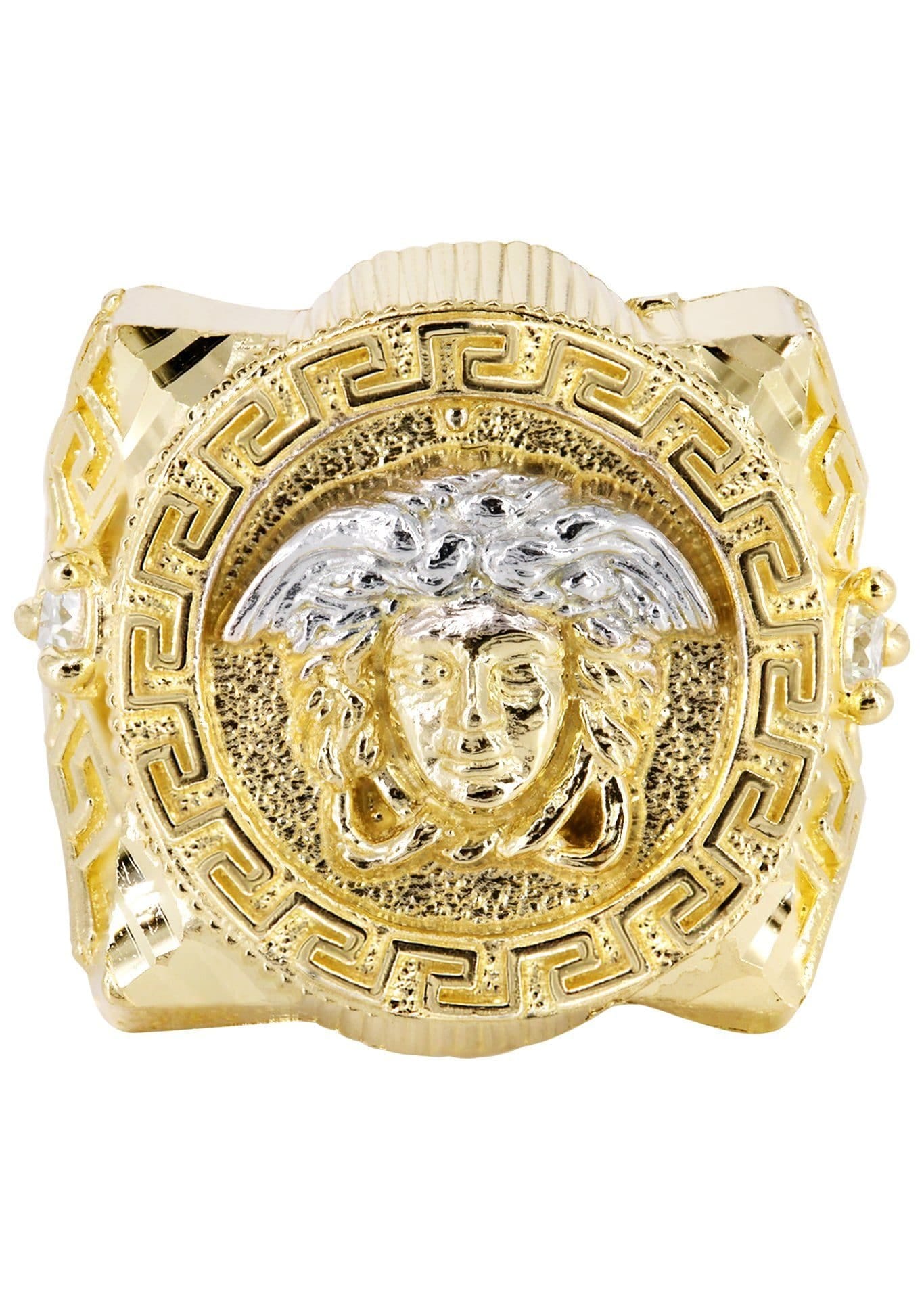 Manufacturer 3 10K Gold Medusa Style Mens Ring | 10 Grams