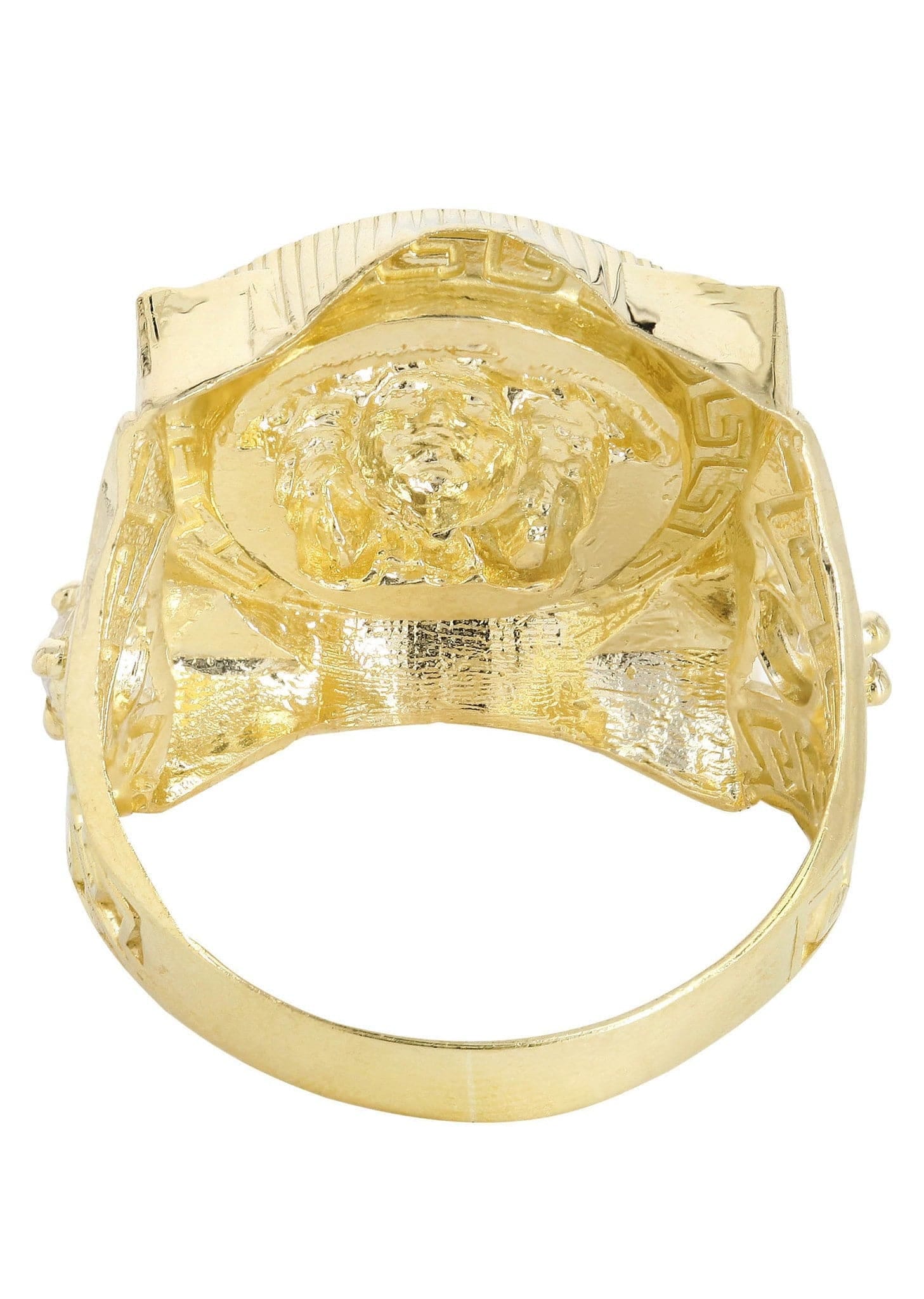 Manufacturer 3 10K Gold Medusa Style Mens Ring | 10 Grams
