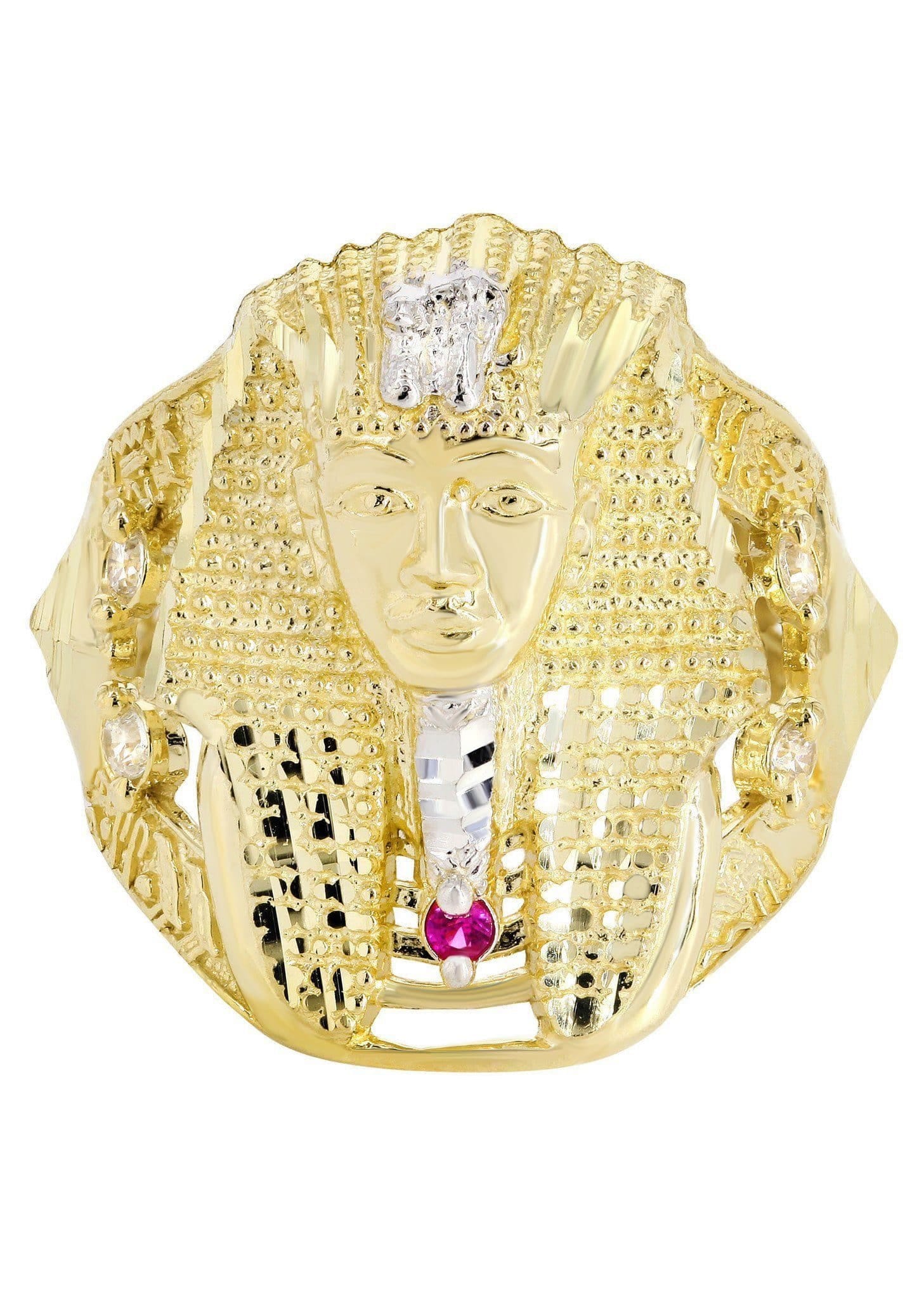 Manufacturer 3 Pharoah 10K Gold Mens Ring | 5.9 Grams