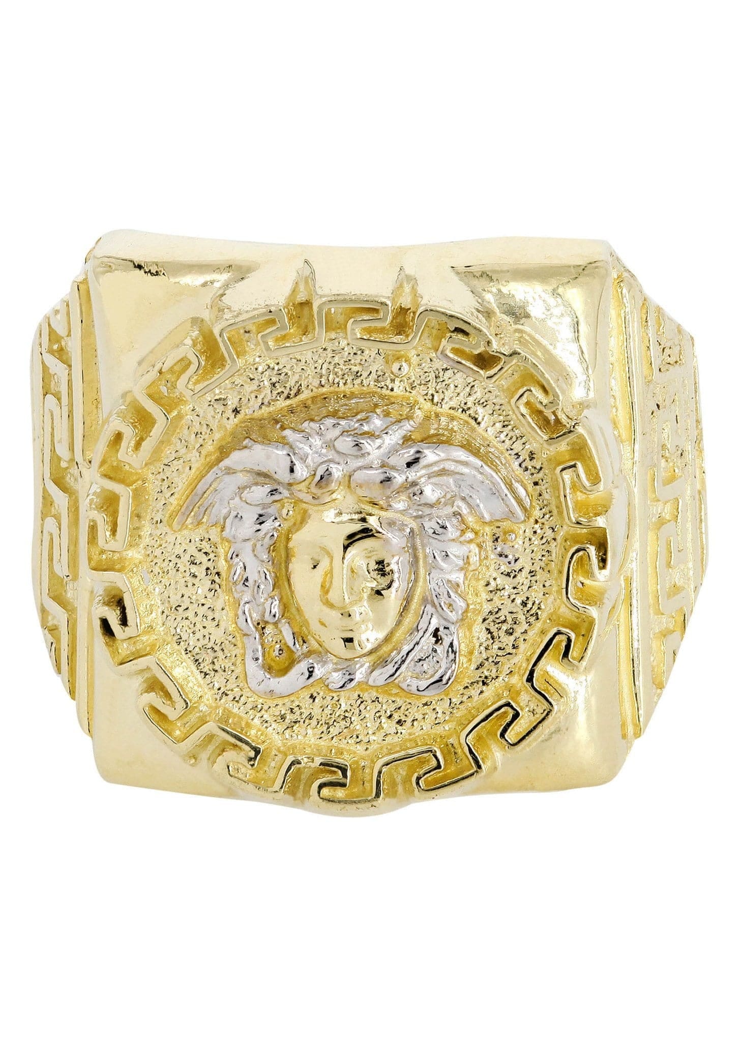 Manufacturer 3 10K Gold Medusa Style Mens Ring | 6.5 Grams