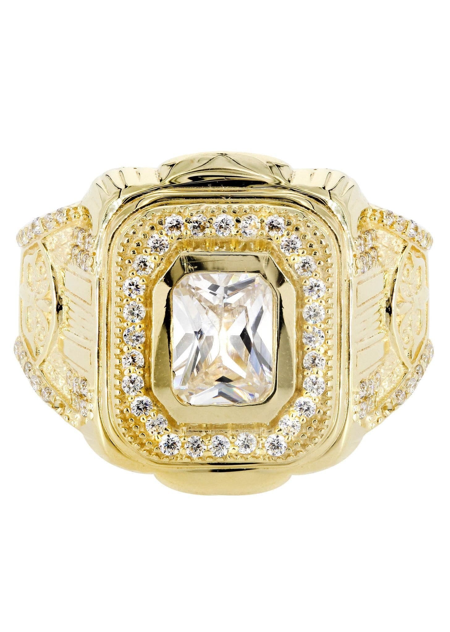 Manufacturer 1 Rock Crystal 10K Gold Mens Ring | 7.9 Grams