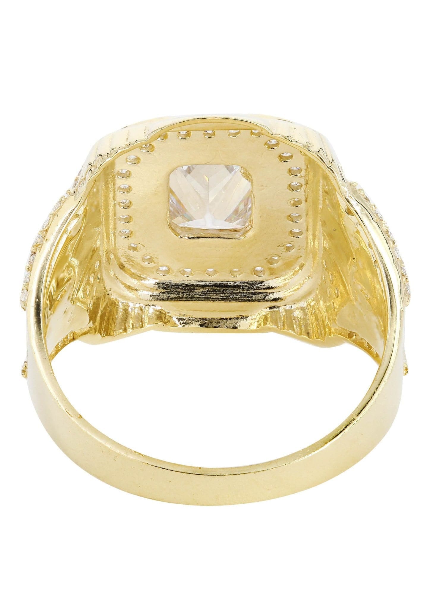 Manufacturer 1 Rock Crystal 10K Gold Mens Ring | 7.9 Grams