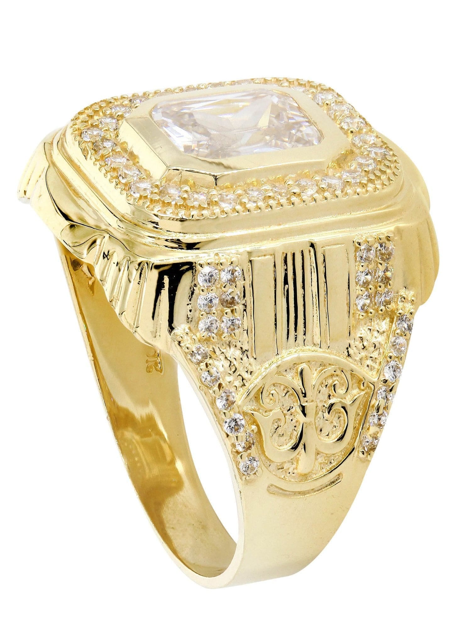 Manufacturer 1 Rock Crystal 10K Gold Mens Ring | 7.9 Grams