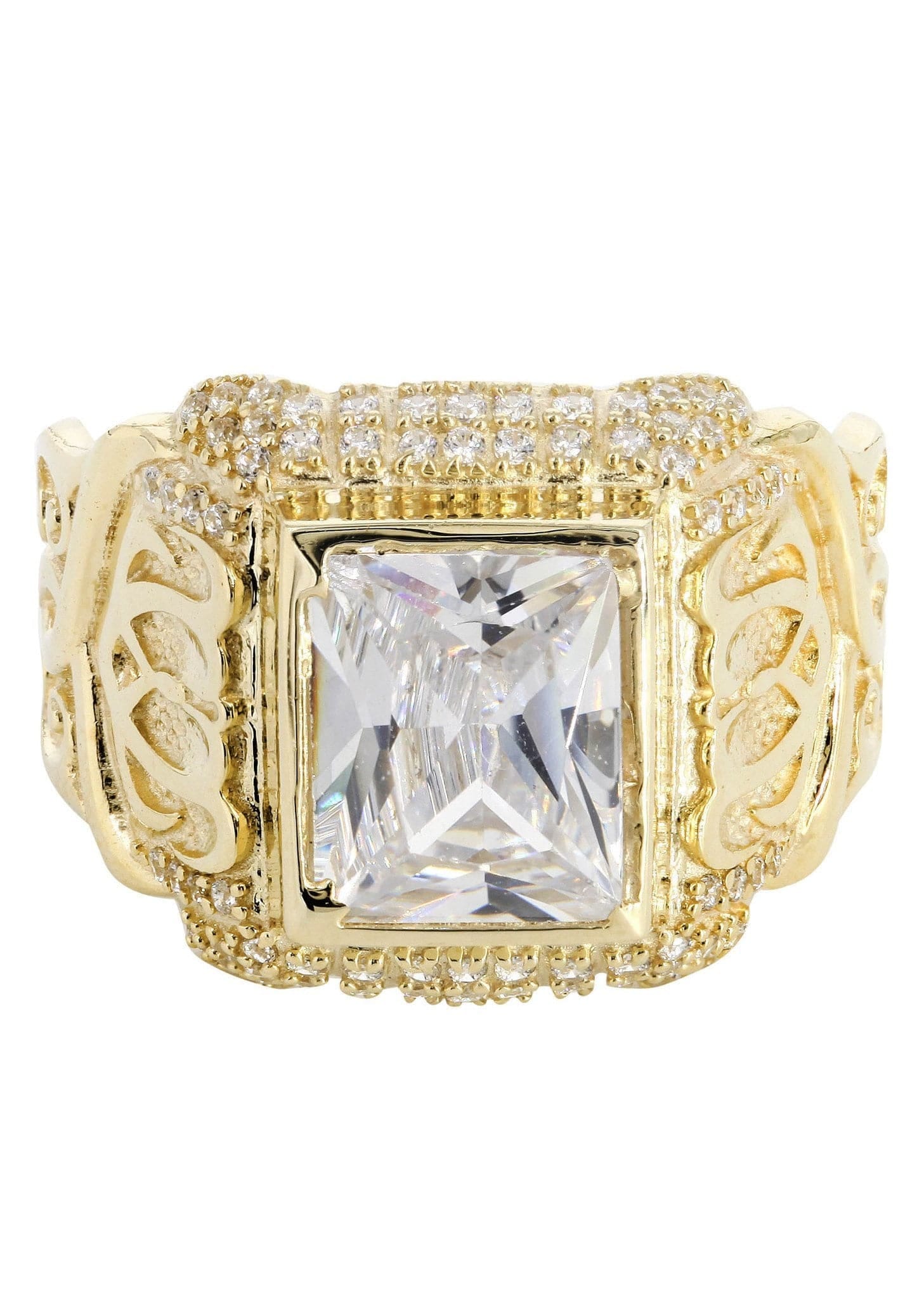 Manufacturer 1 Rock Crystal 10K Gold Mens Ring | 7.7 Grams