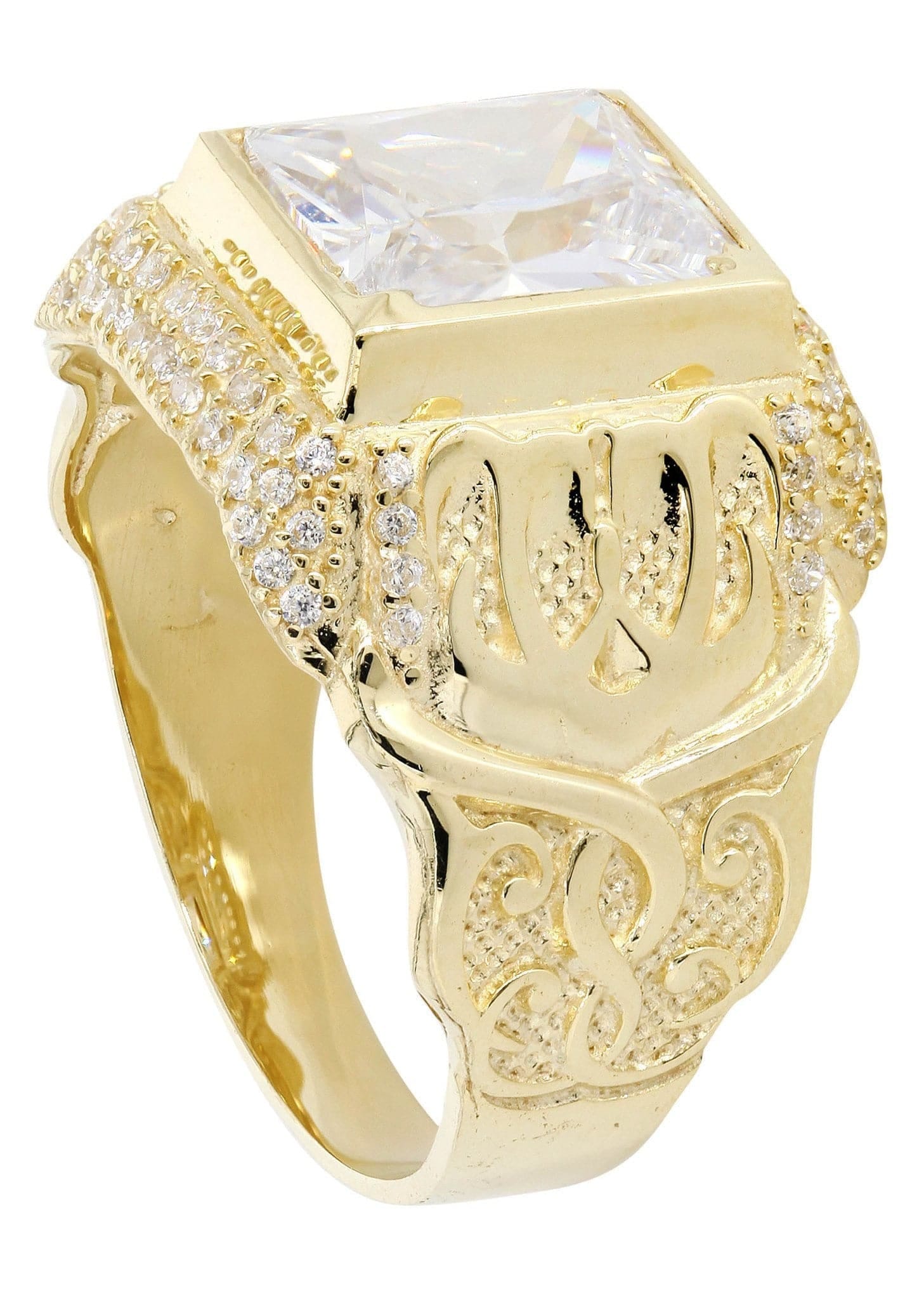 Manufacturer 1 Rock Crystal 10K Gold Mens Ring | 7.7 Grams