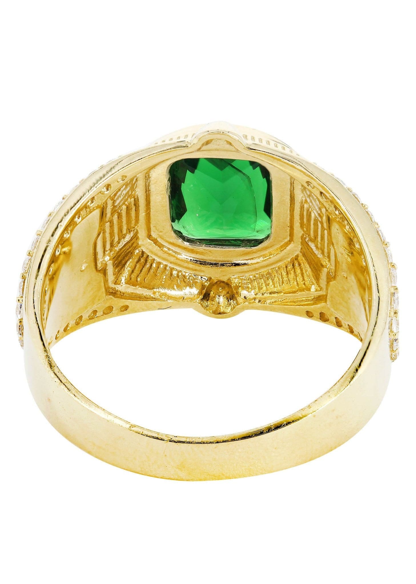 Manufacturer 1 Emerald 10K Gold Mens Ring | 7.2 Grams