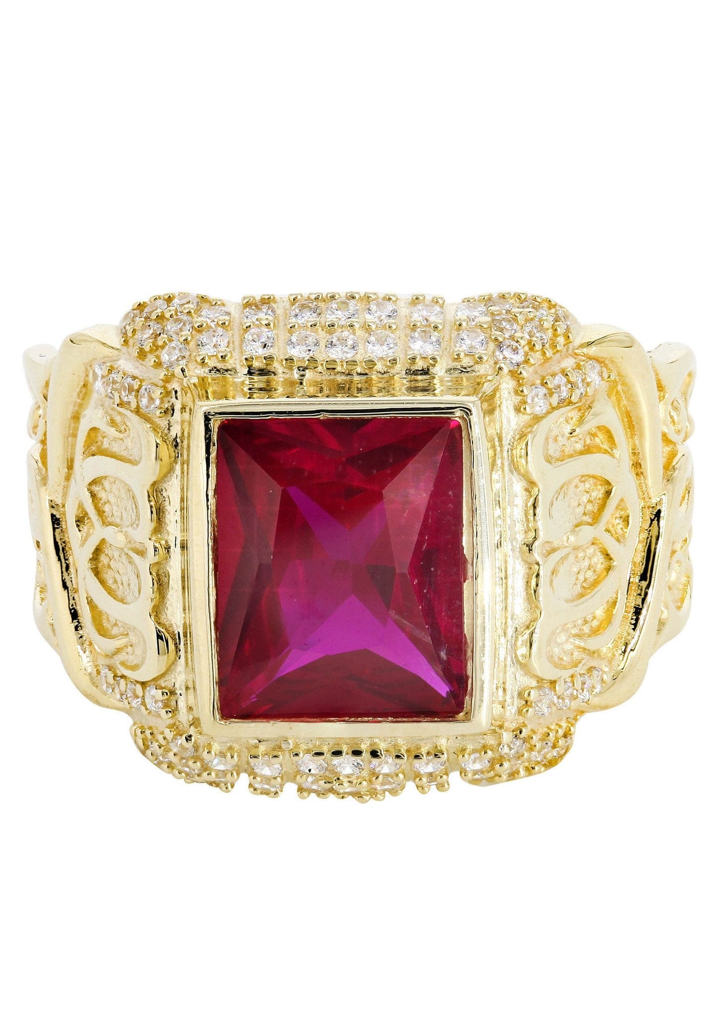 Manufacturer 1 Ruby 10K Gold Mens Ring | 7.1 Grams