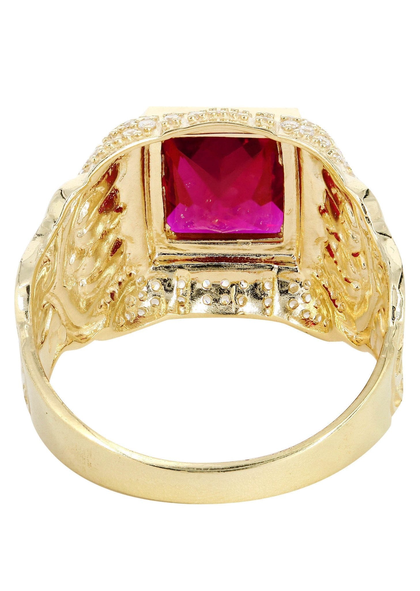 Manufacturer 1 Ruby 10K Gold Mens Ring | 7.1 Grams