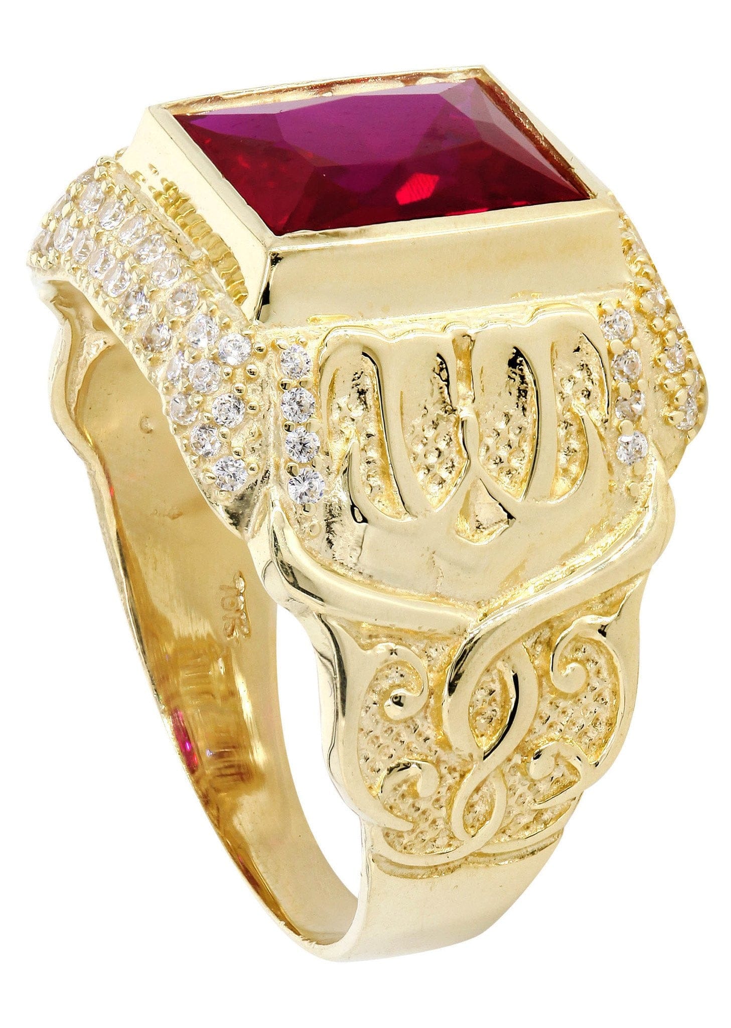 Manufacturer 1 Ruby 10K Gold Mens Ring | 7.1 Grams
