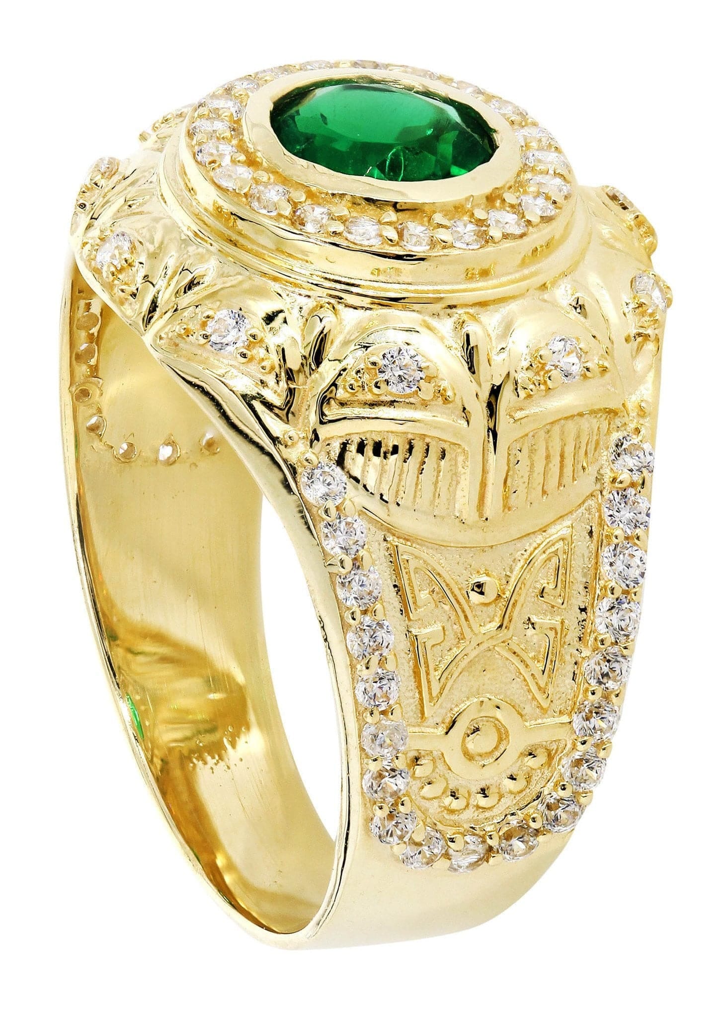 Manufacturer 1 Emerald 10K Gold Mens Ring | 6.6 Grams