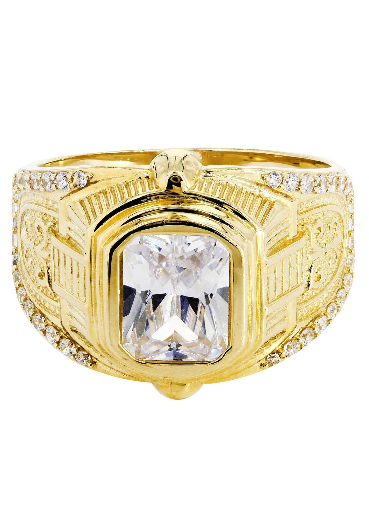 Manufacturer 1 Rock Crystal 10K Gold Mens Ring | 8.7 Grams