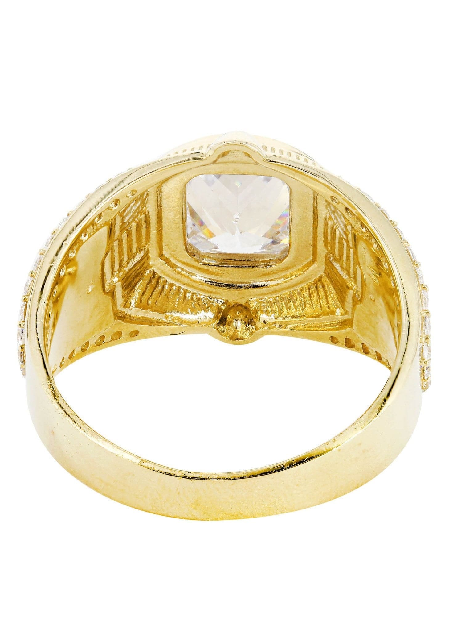 Manufacturer 1 Rock Crystal 10K Gold Mens Ring | 8.7 Grams