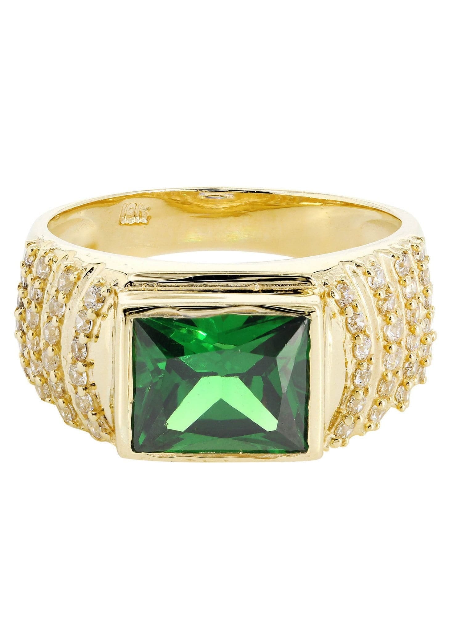 Manufacturer 1 Emerald 10K Gold Mens Ring | 8.1 Grams